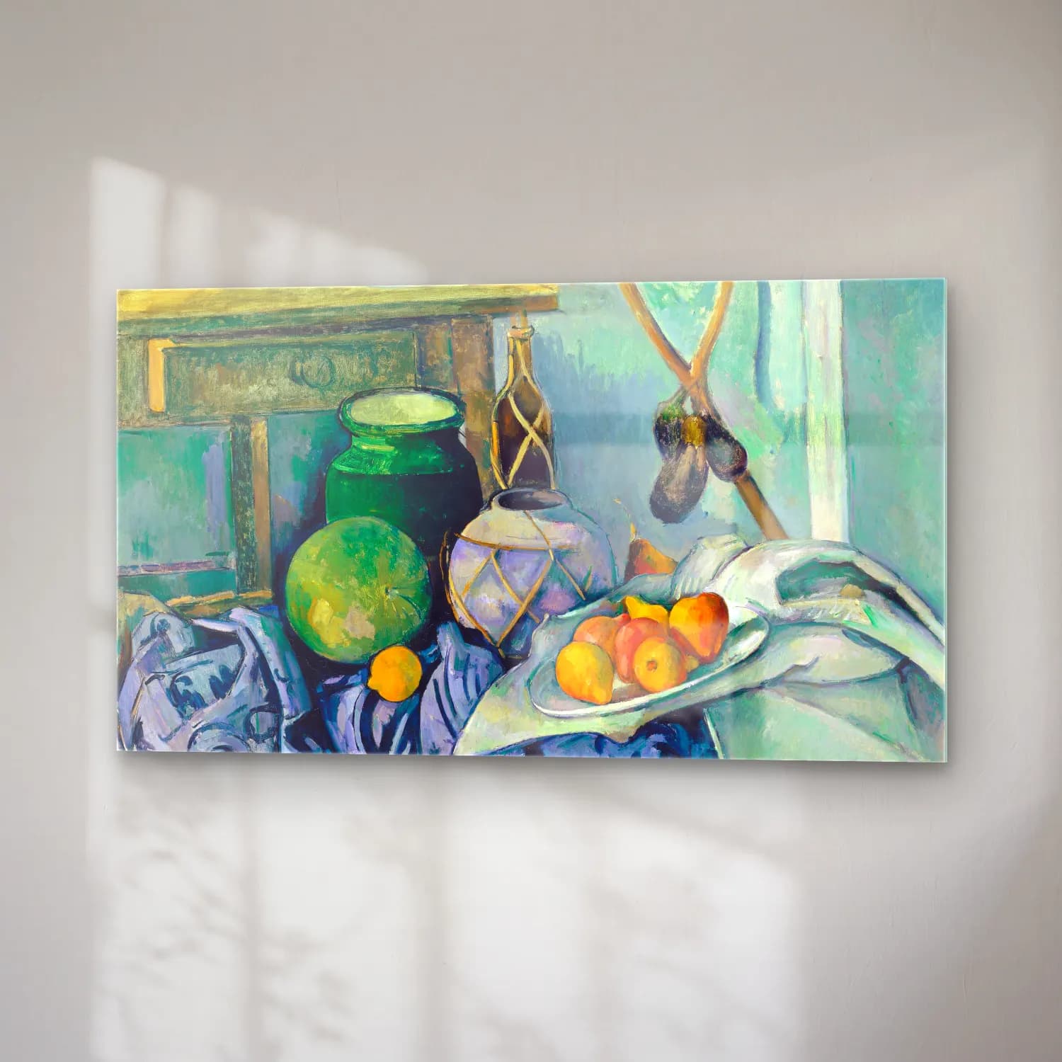 Paul Cézanne – Still Life with Apples cam tablo — sağ açıdan görünüm