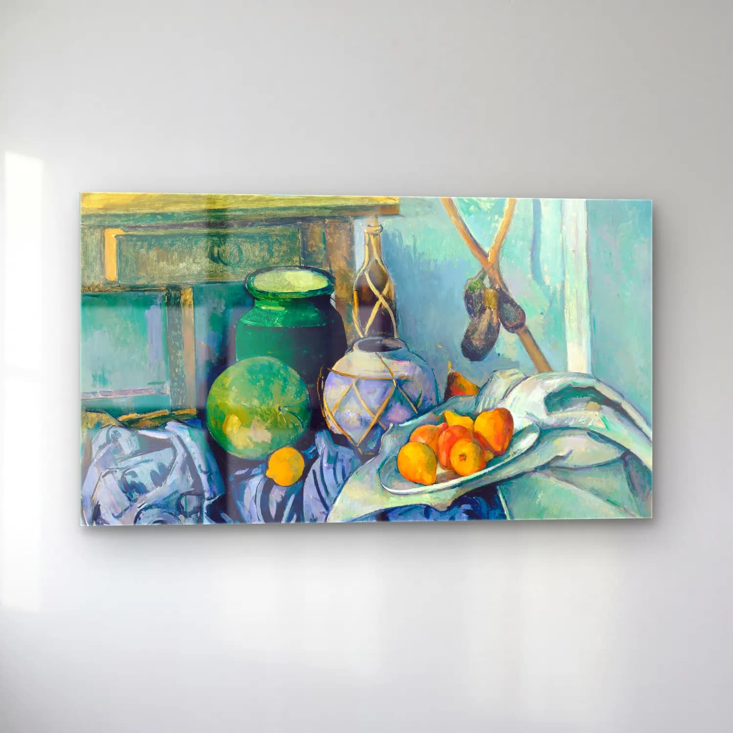 Paul Cézanne – Still Life with Apples cam tablo — sol açıdan görünüm