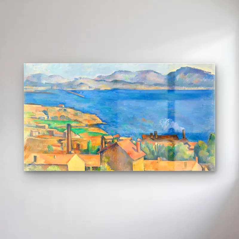 Paul Cézanne – The Bay of Marseille, Seen from L’Estaque cam tablo — Paul Cézanne – The Bay of Marseille, Seen from L’Estaque — empresyonist akdeniz sahil kasabası