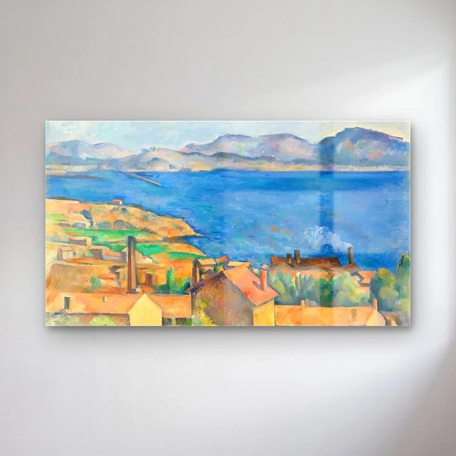 Paul Cézanne – The Bay of Marseille, Seen from L’Estaque cam tablo — Paul Cézanne – The Bay of Marseille, Seen from L’Estaque — empresyonist akdeniz sahil kasabası