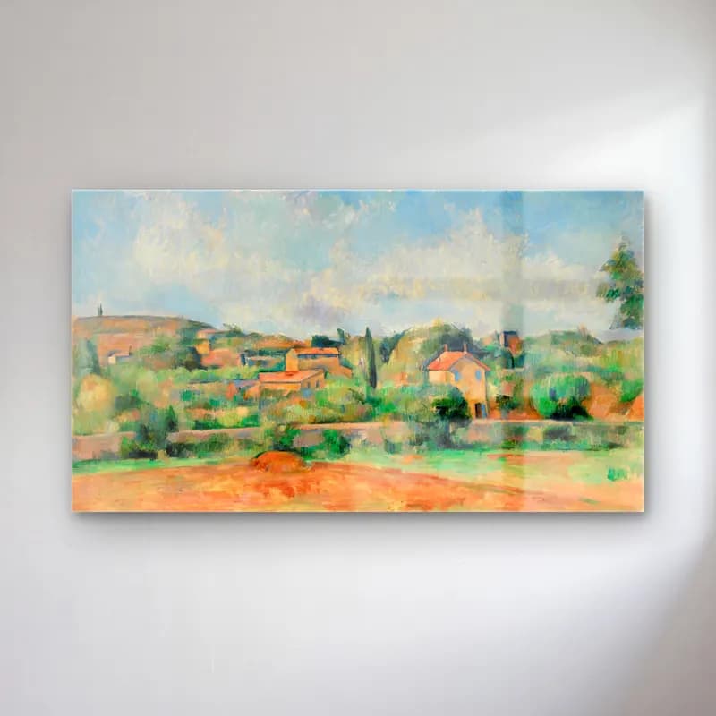 Paul Cézanne – The Bellevue Plain, also called The Red Earth cam tablo — Paul Cézanne – The Bellevue Plain, also called The Red Earth — empresyonist akdeniz sahil kasabası