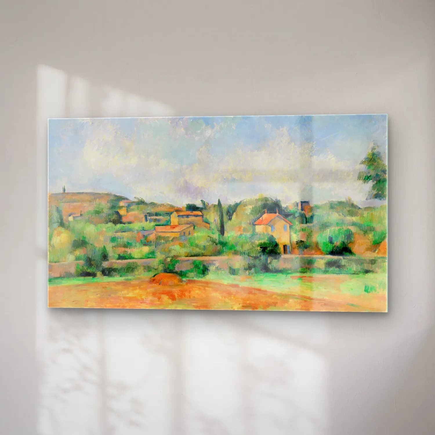 Paul Cézanne – The Bellevue Plain, also called The Red Earth cam tablo — sağ açıdan görünüm