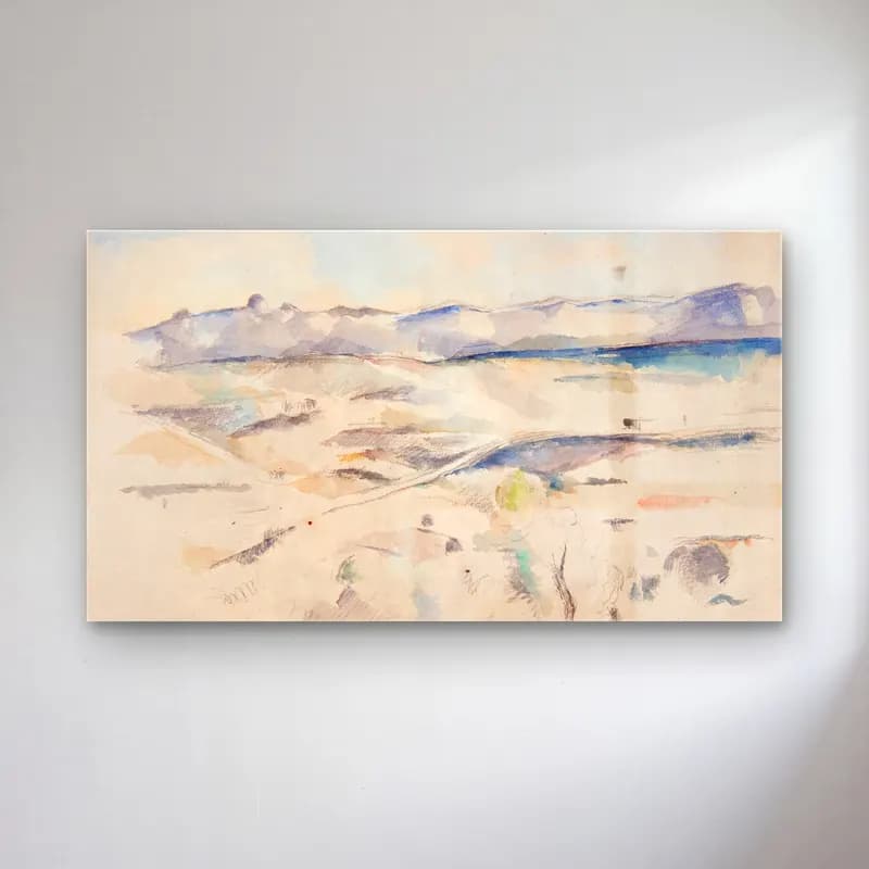 Paul Cézanne – The Chaine de l Étoile Mountains cam tablo — Paul Cézanne – The Chaine de l Étoile Mountains — suluboya çöl kumulları