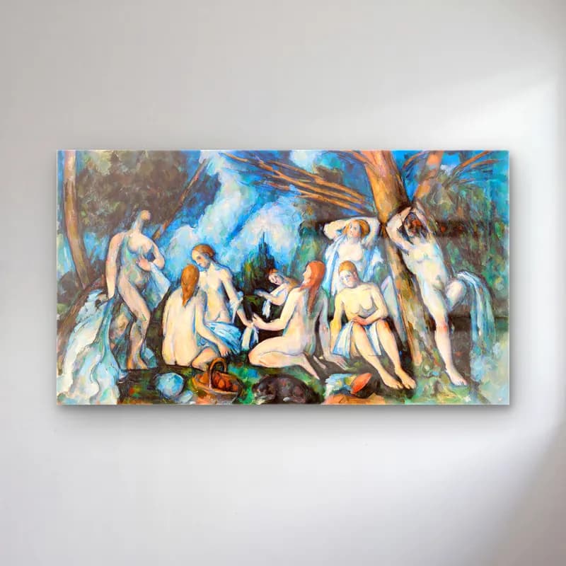 Paul Cézanne – The Large Bathers cam tablo — Paul Cézanne – The Large Bathers — empresyonist mitolojik sahne