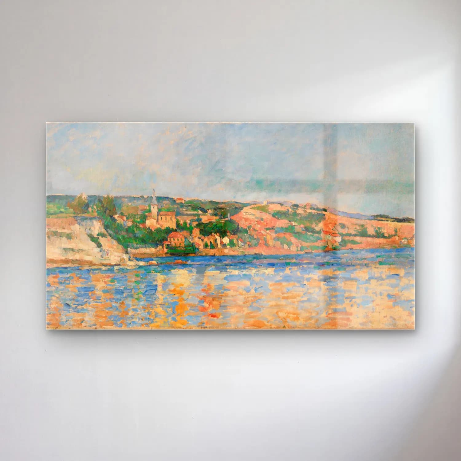 Paul Cézanne – The Village of L Estaque Seen from the Sea cam tablo — Paul Cézanne – The Village of L Estaque Seen from the Sea — empresyonist akdeniz sahil kasabası