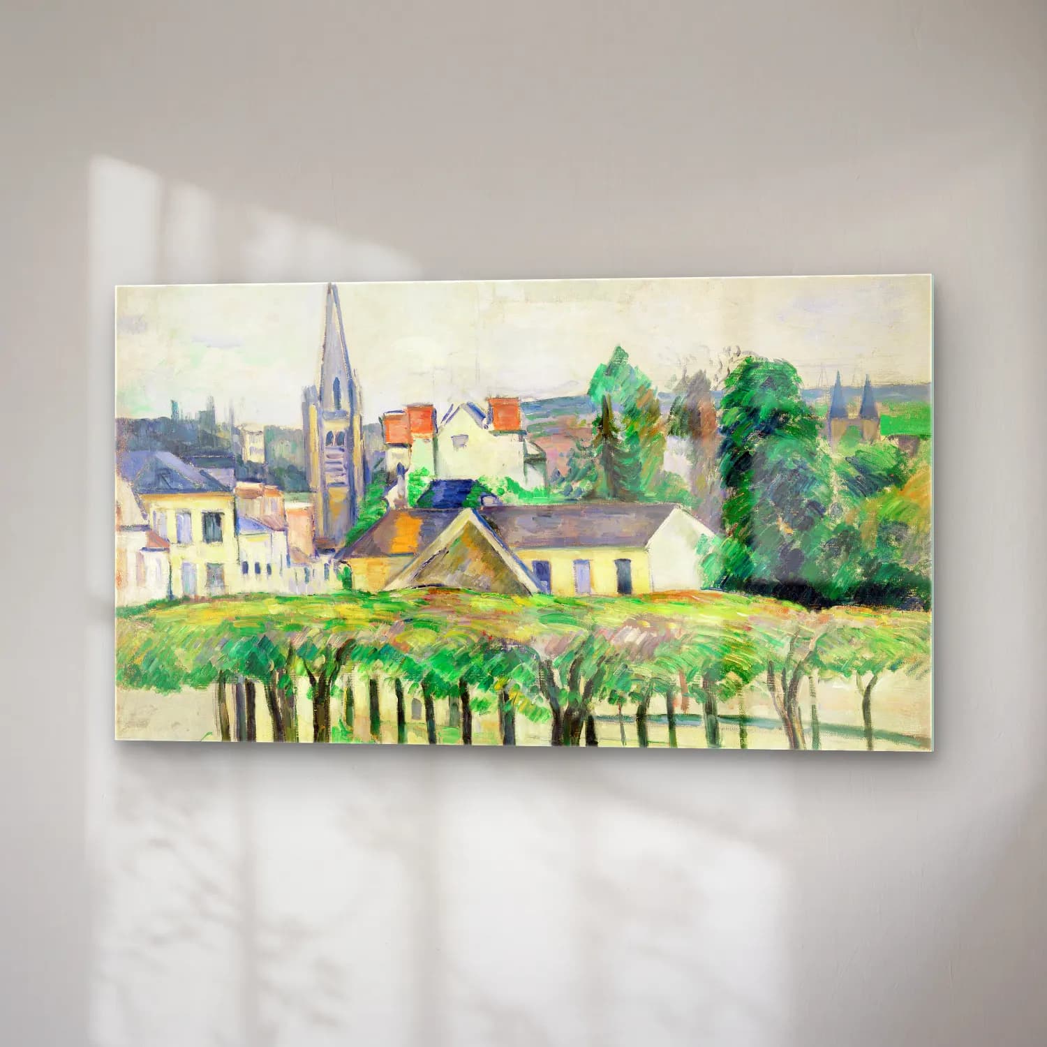 Paul Cézanne – Village Square cam tablo — sağ açıdan görünüm