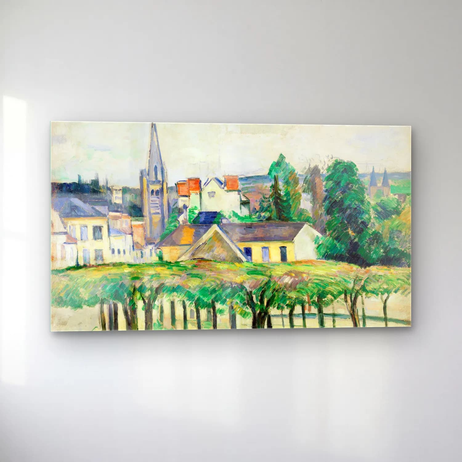 Paul Cézanne – Village Square cam tablo — sol açıdan görünüm