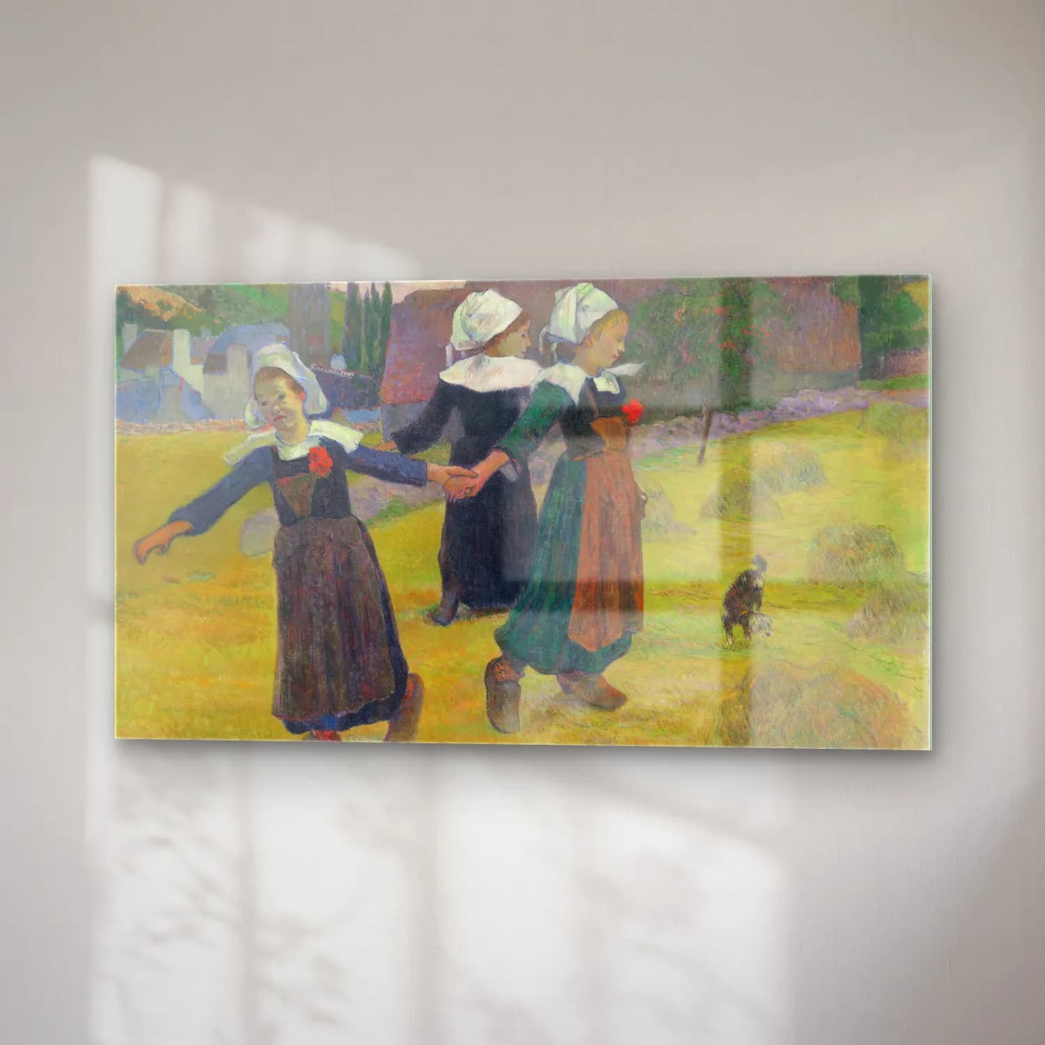 Paul Gauguin – Breton Girls Dancing, Pont-Aven cam tablo — sağ açıdan görünüm