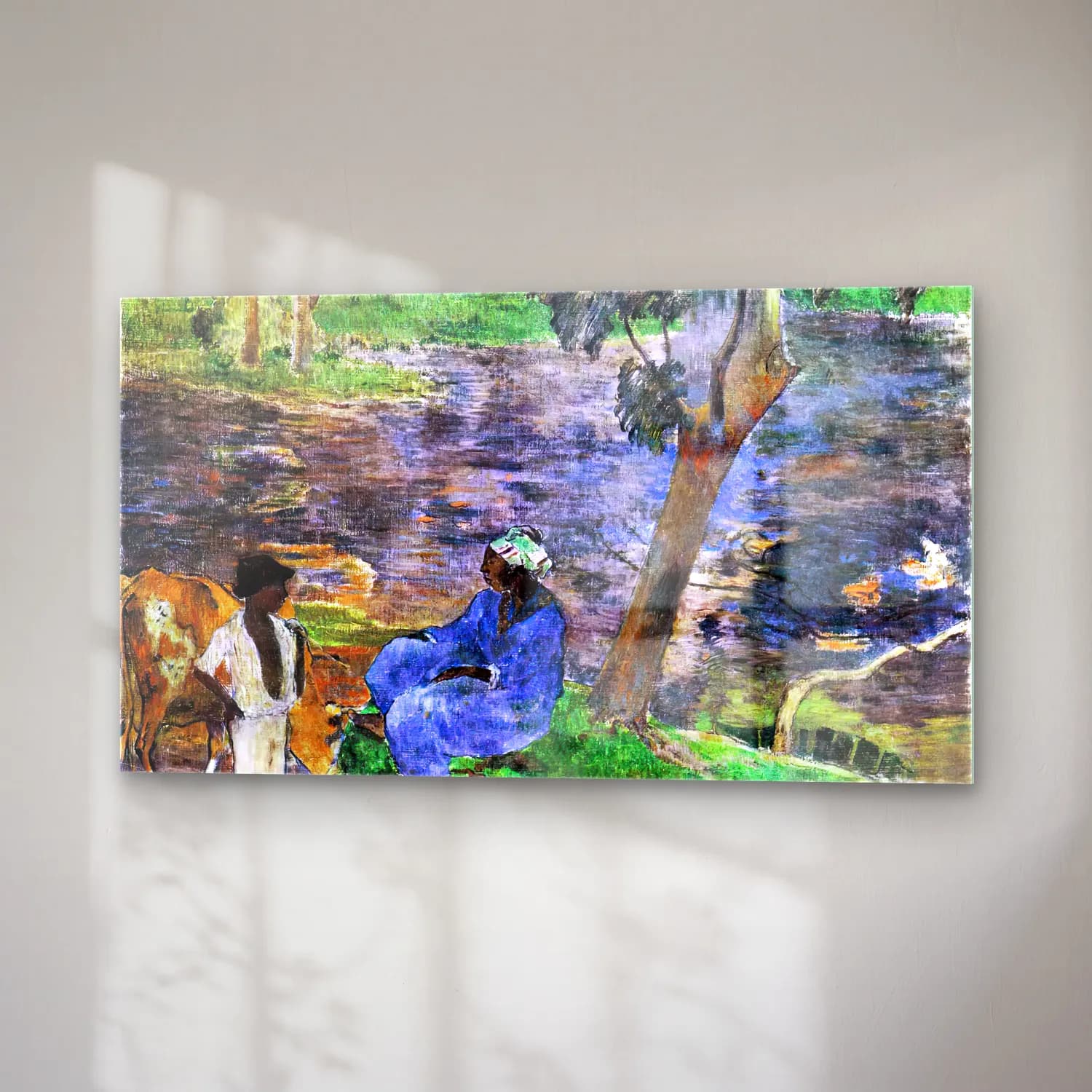 Paul Gauguin – By the Pond cam tablo — sağ açıdan görünüm