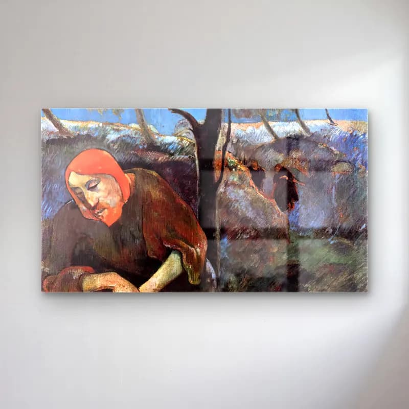 Paul Gauguin – Christ in the Garden of Olives cam tablo — Paul Gauguin – Christ in the Garden of Olives — empresyonist kitap okuyan kadın