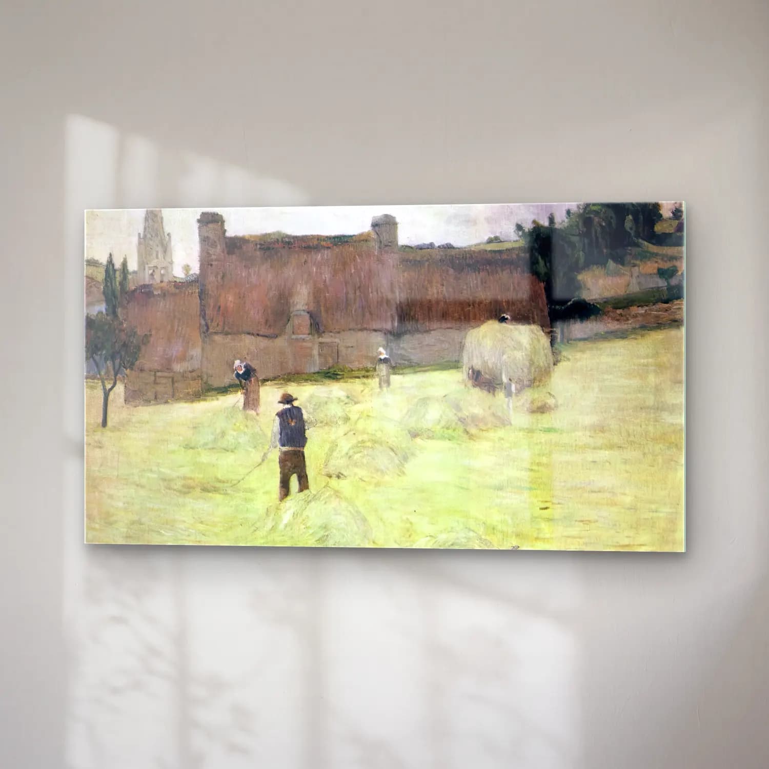 Paul Gauguin – Haymaking in Brittany cam tablo — sağ açıdan görünüm