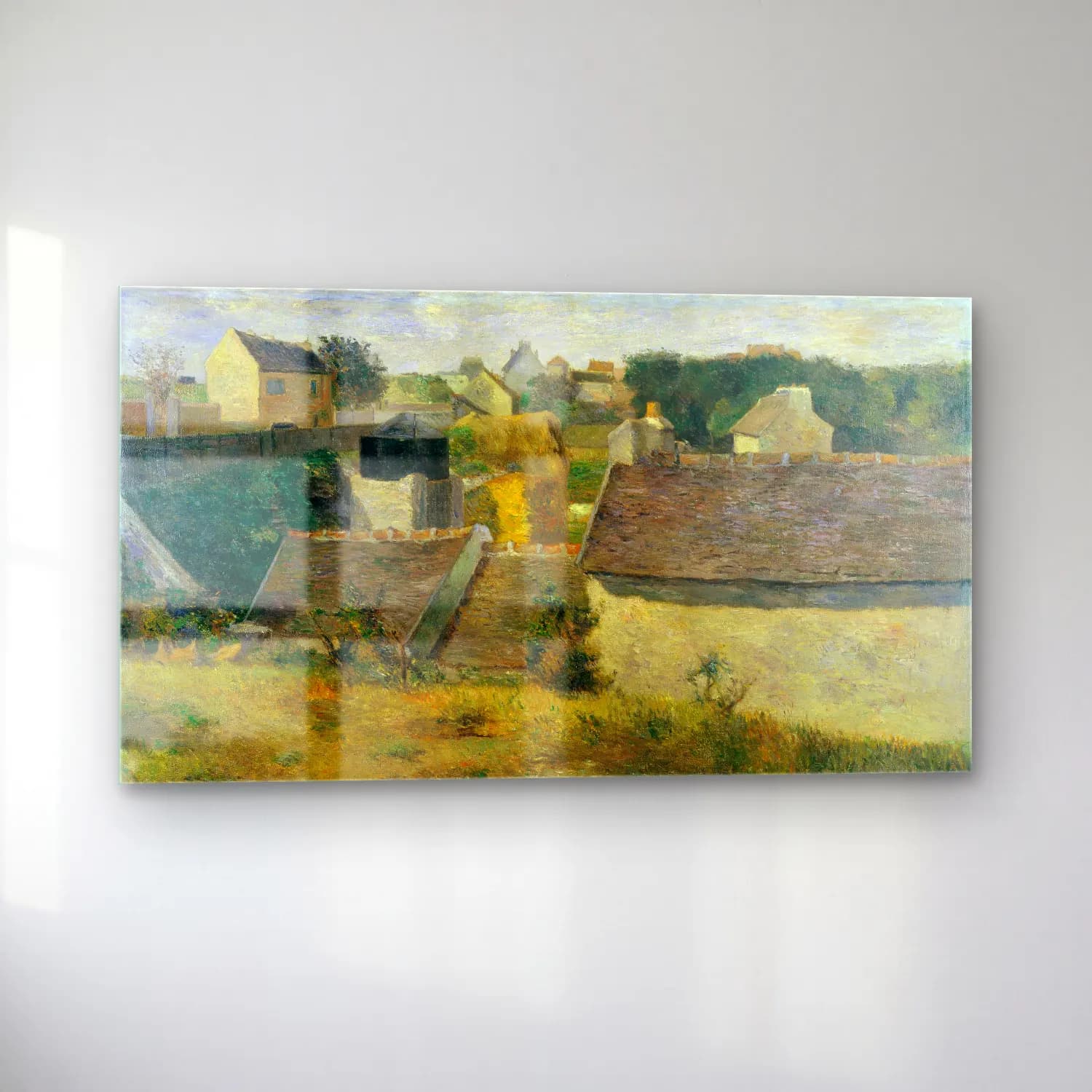 Paul Gauguin – Houses at Vaugirard cam tablo — sol açıdan görünüm