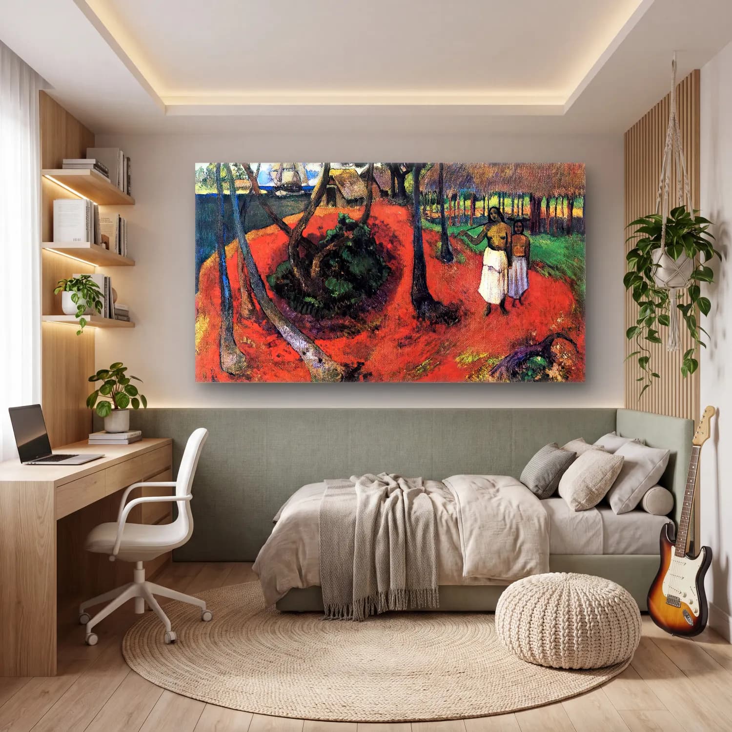 Paul Gauguin – Idyll in Tahiti cam tablo — genç odasında