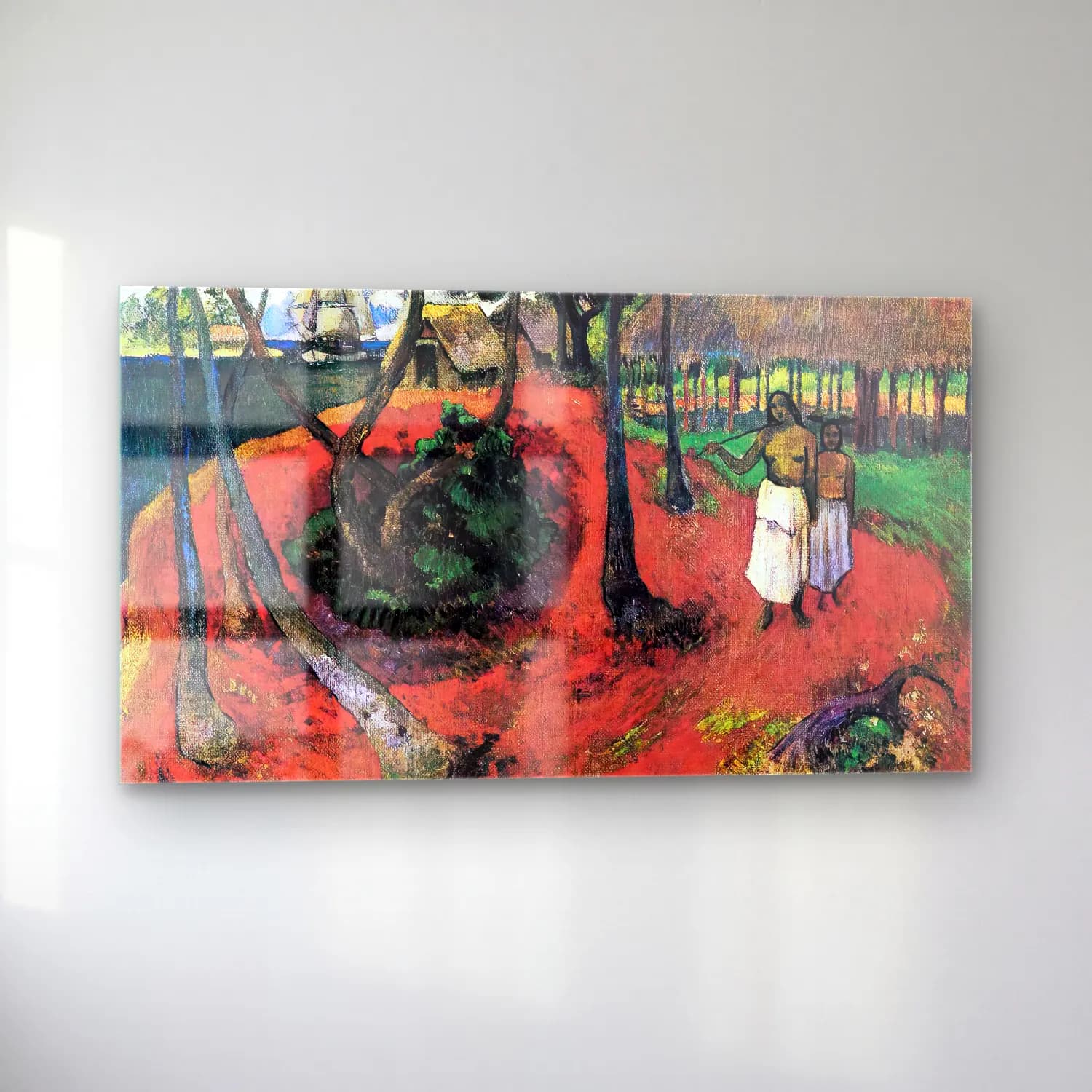 Paul Gauguin – Idyll in Tahiti cam tablo — sol açıdan görünüm