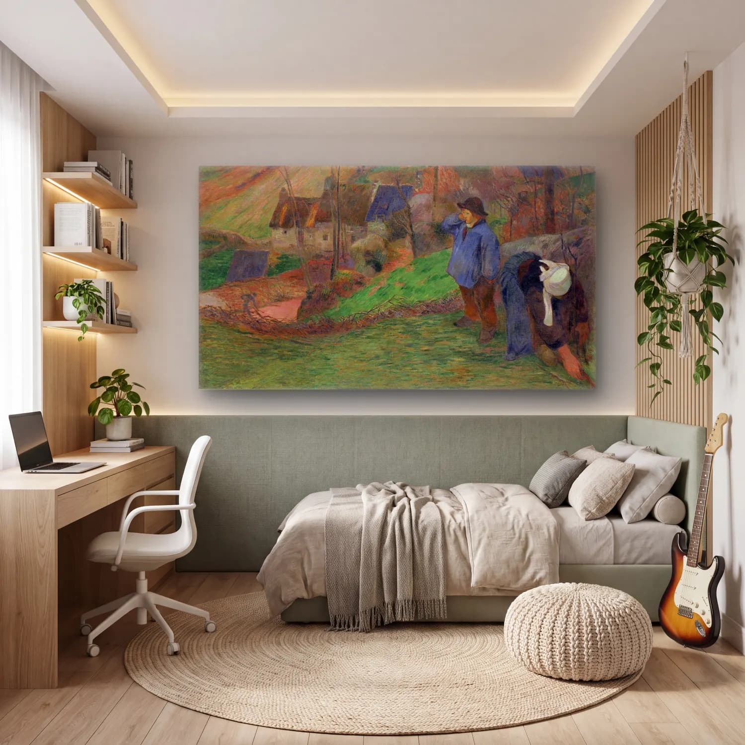 Paul Gauguin – Landscape of Brittany cam tablo — genç odasında