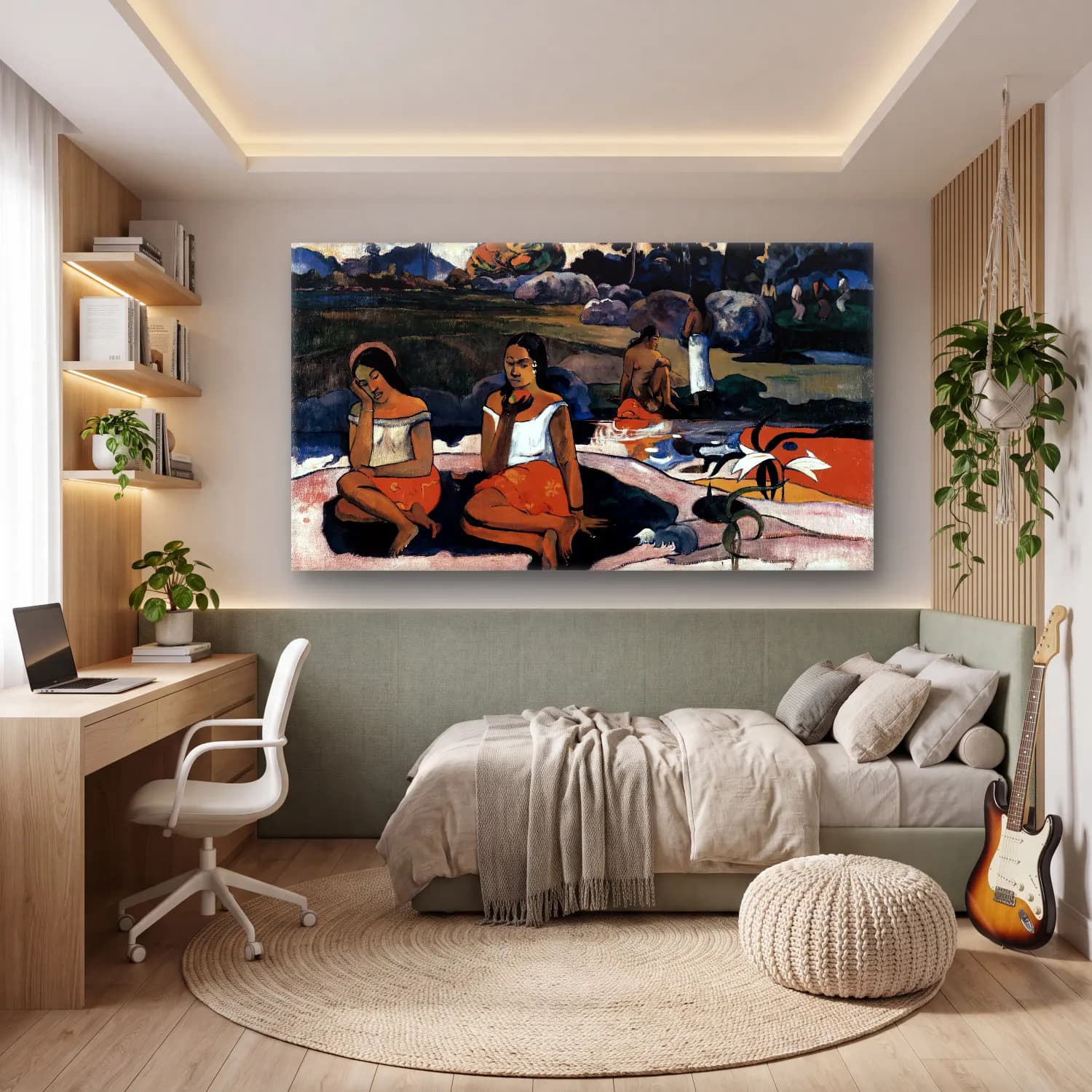 Paul Gauguin – Nava Nave Moe (Sacred Spring or Sweet Dreams) cam tablo — genç odasında