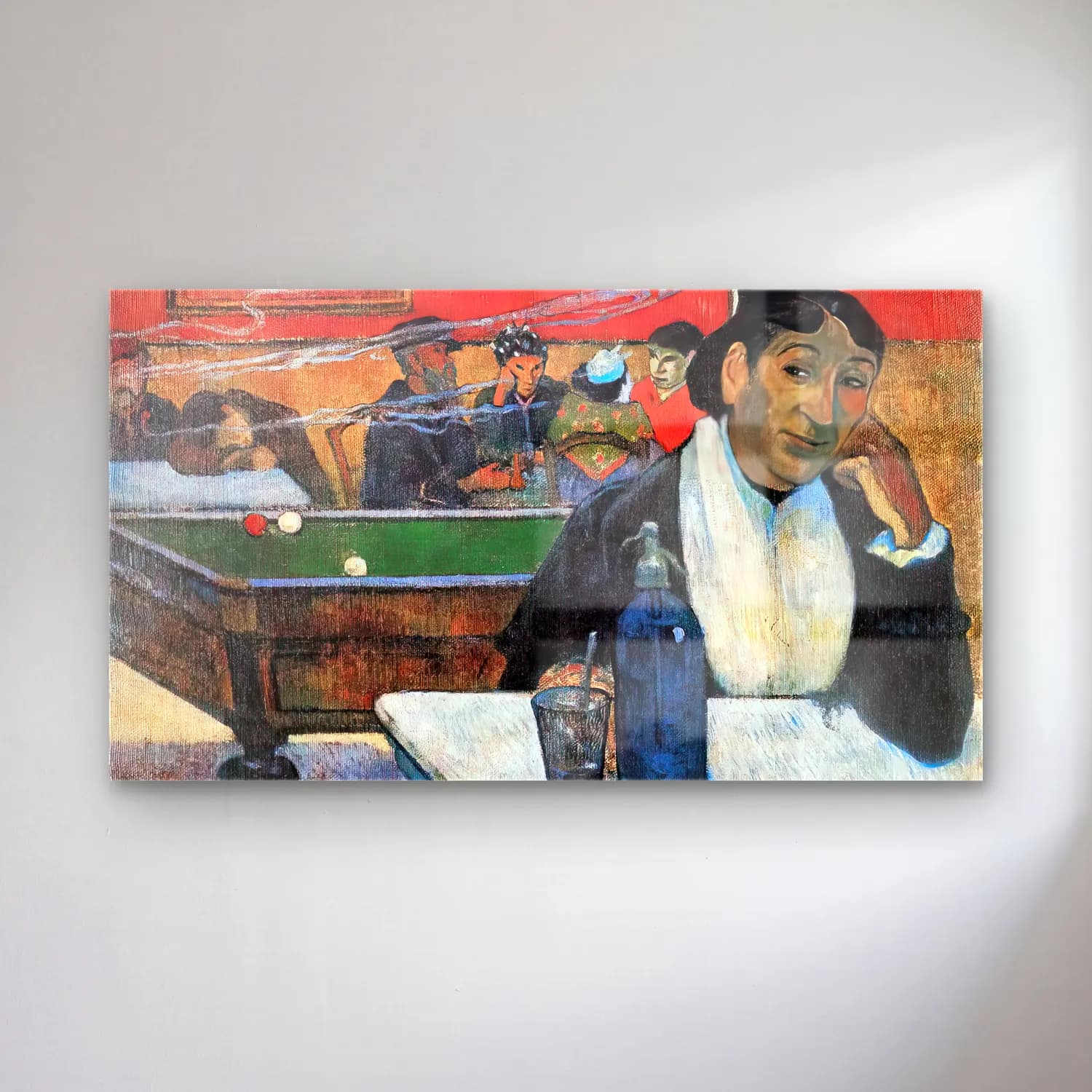 Paul Gauguin – Night Café at Arles (Madame Ginoux) cam tablo — Paul Gauguin – Night Café at Arles (Madame Ginoux) — empresyonist erkek portresi