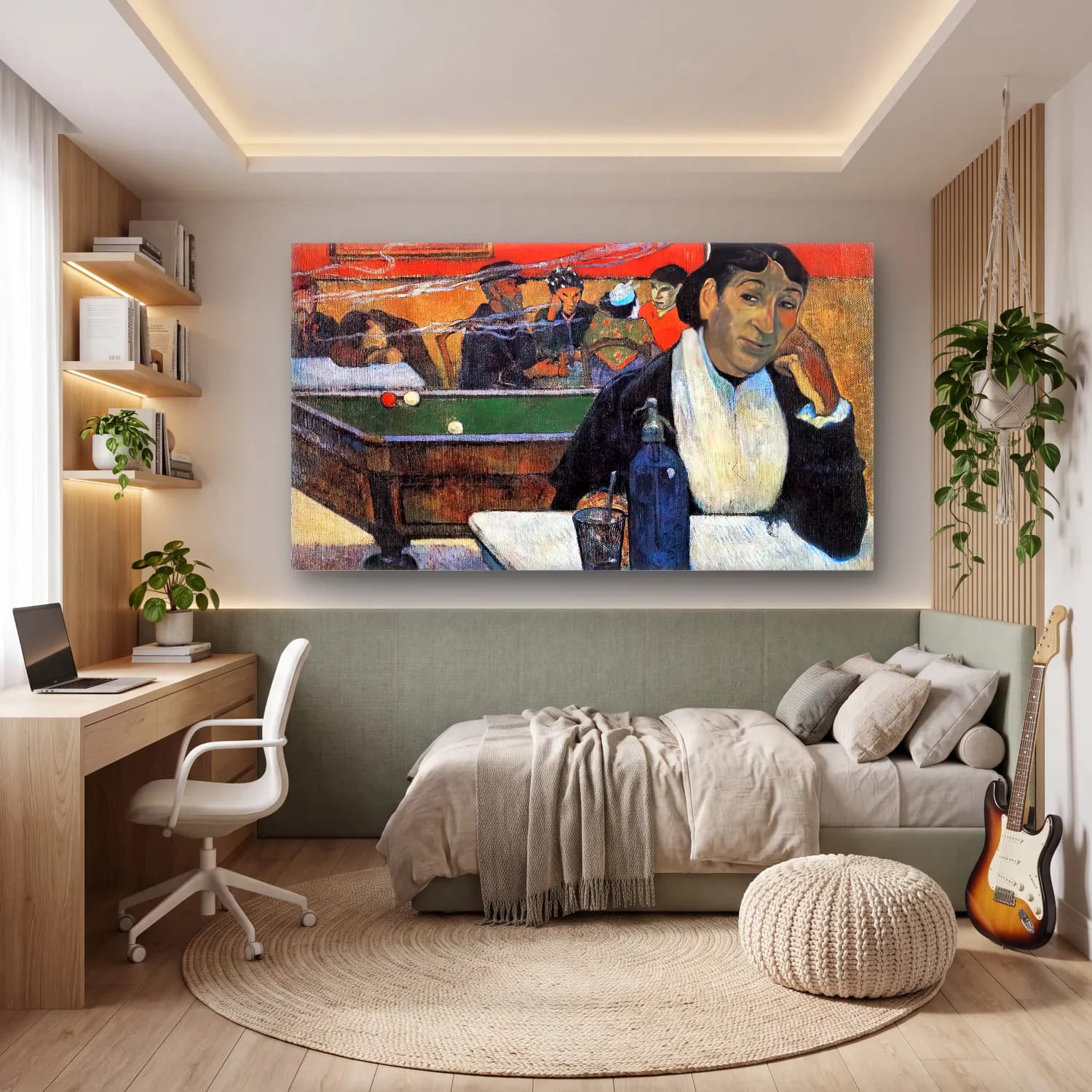 Paul Gauguin – Night Café at Arles (Madame Ginoux) cam tablo — genç odasında