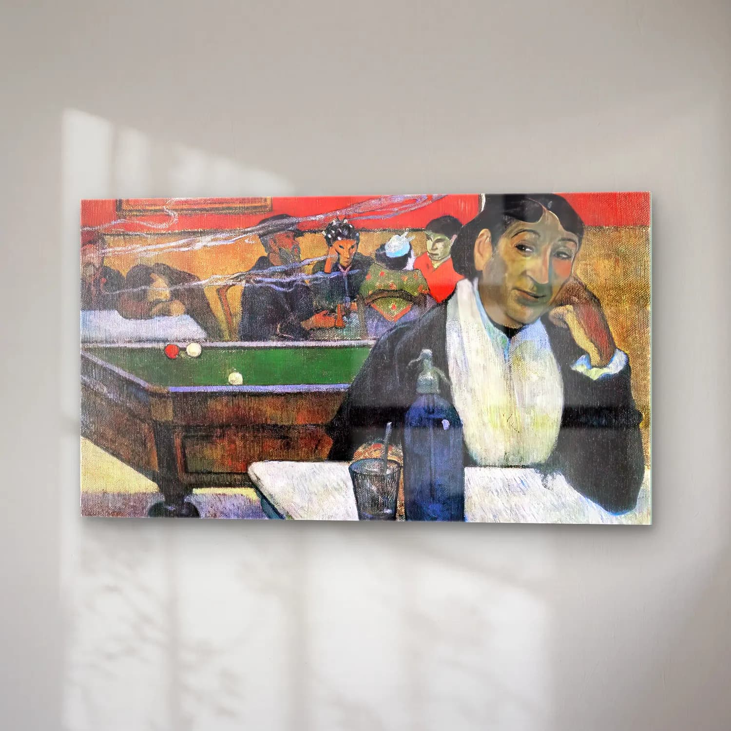 Paul Gauguin – Night Café at Arles (Madame Ginoux) cam tablo — sağ açıdan görünüm