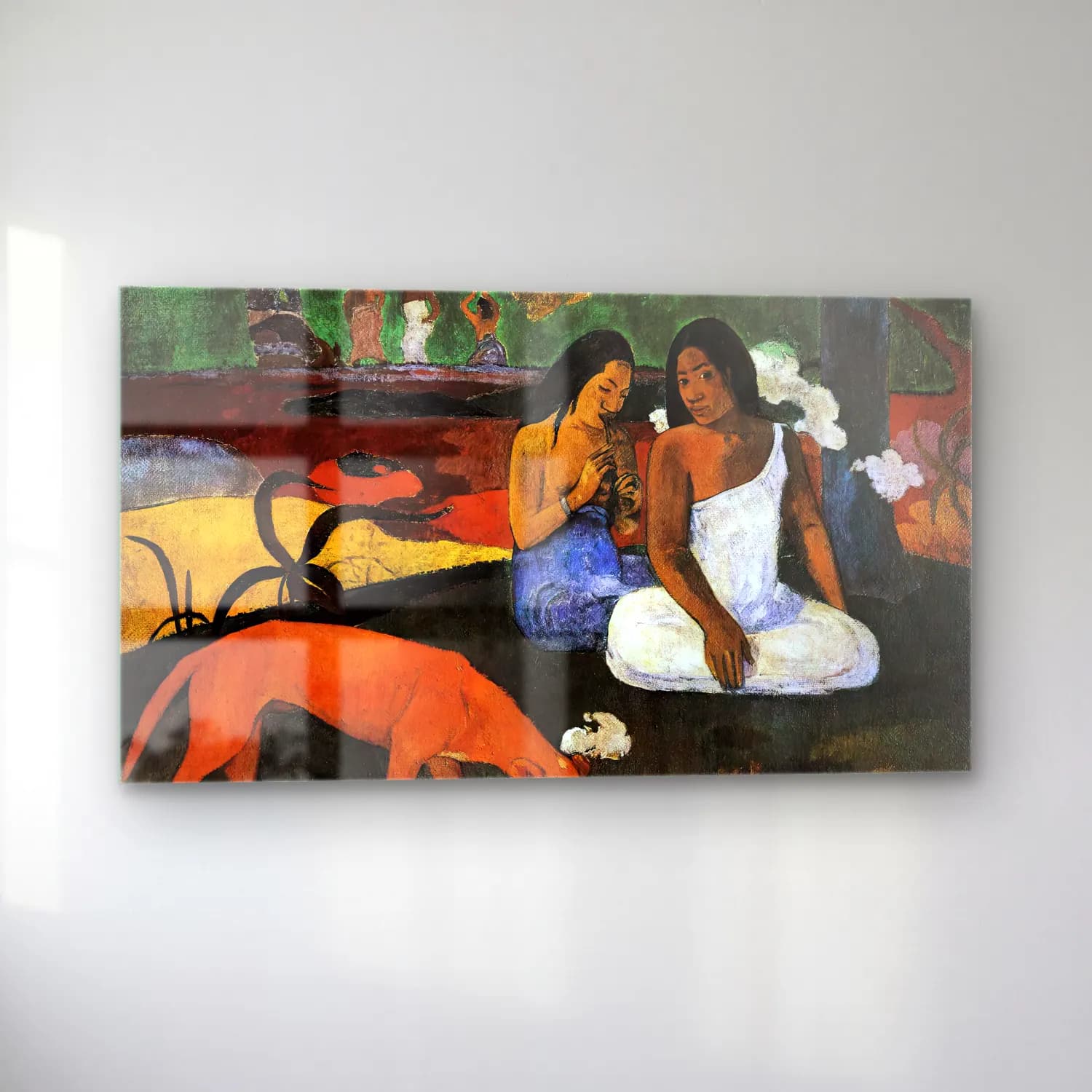 Paul Gauguin – Pastime (Joyeusetés, Arearea) cam tablo — sol açıdan görünüm