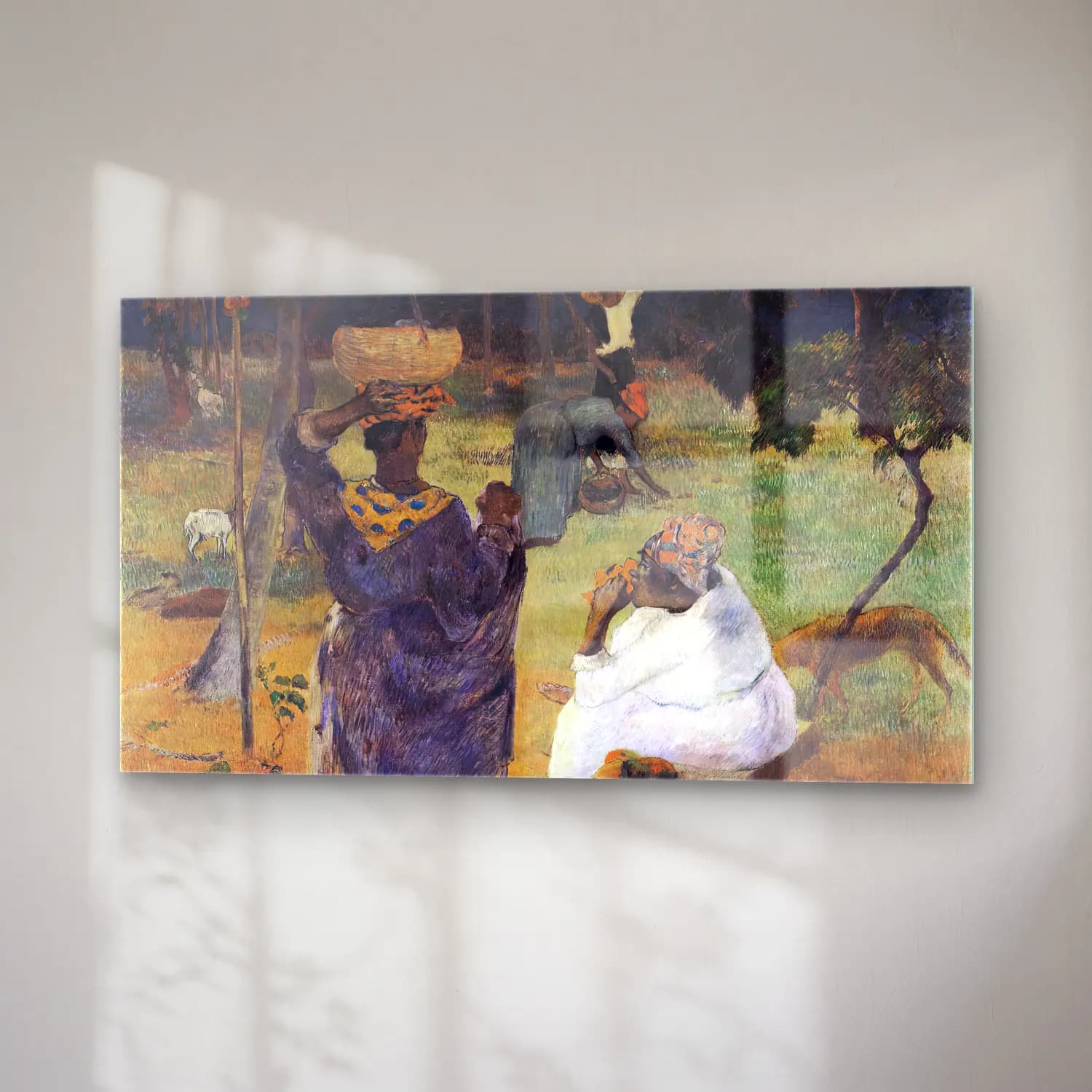 Paul Gauguin – Picking Mangoes cam tablo — sağ açıdan görünüm