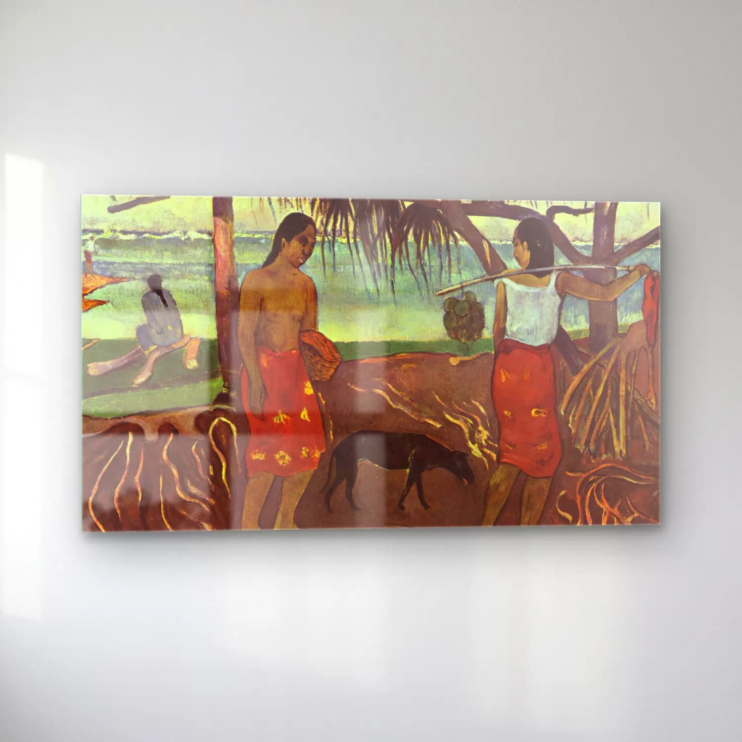 Paul Gauguin – Raro Te Ouiri cam tablo — sol açıdan görünüm