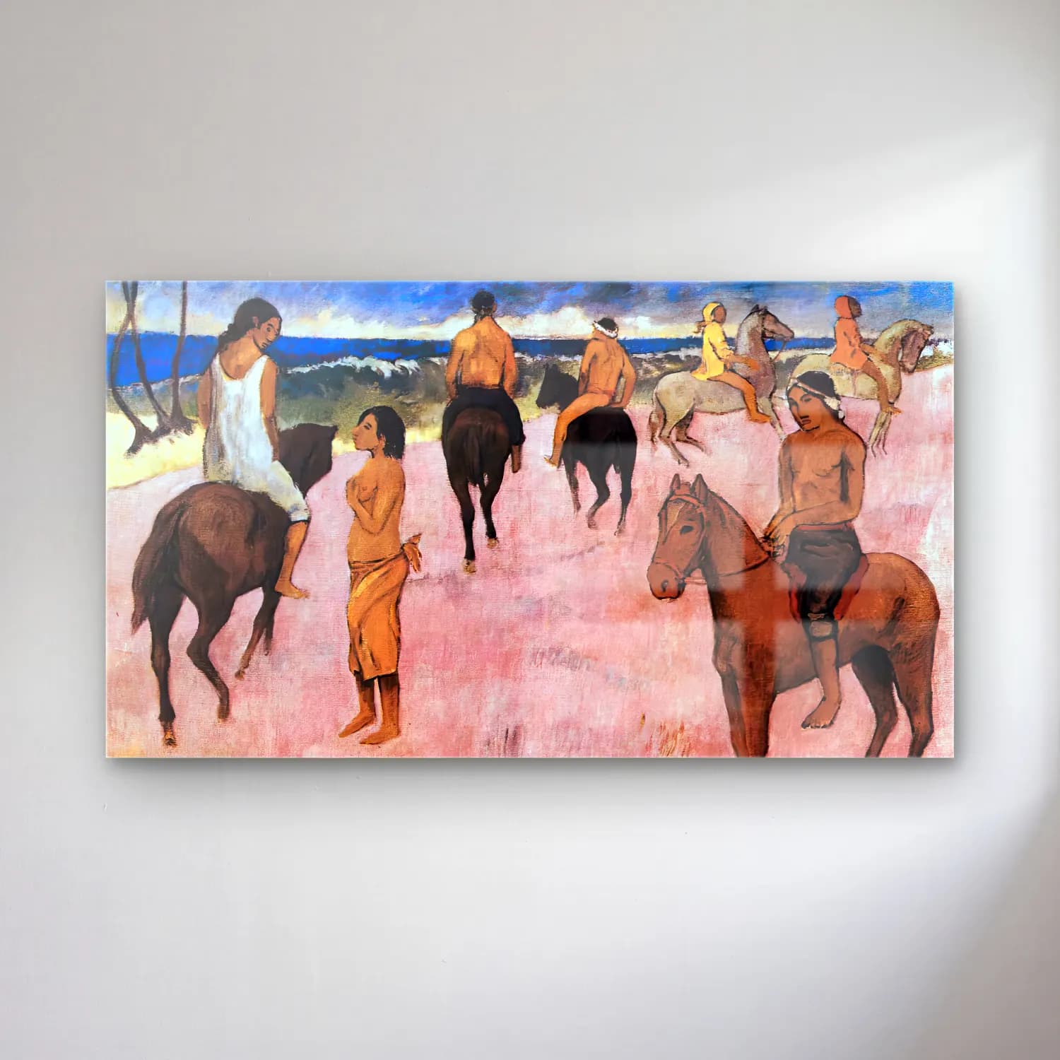 Paul Gauguin – Riders on the Beach cam tablo — Paul Gauguin – Riders on the Beach — empresyonist sahilde i̇nsanlar