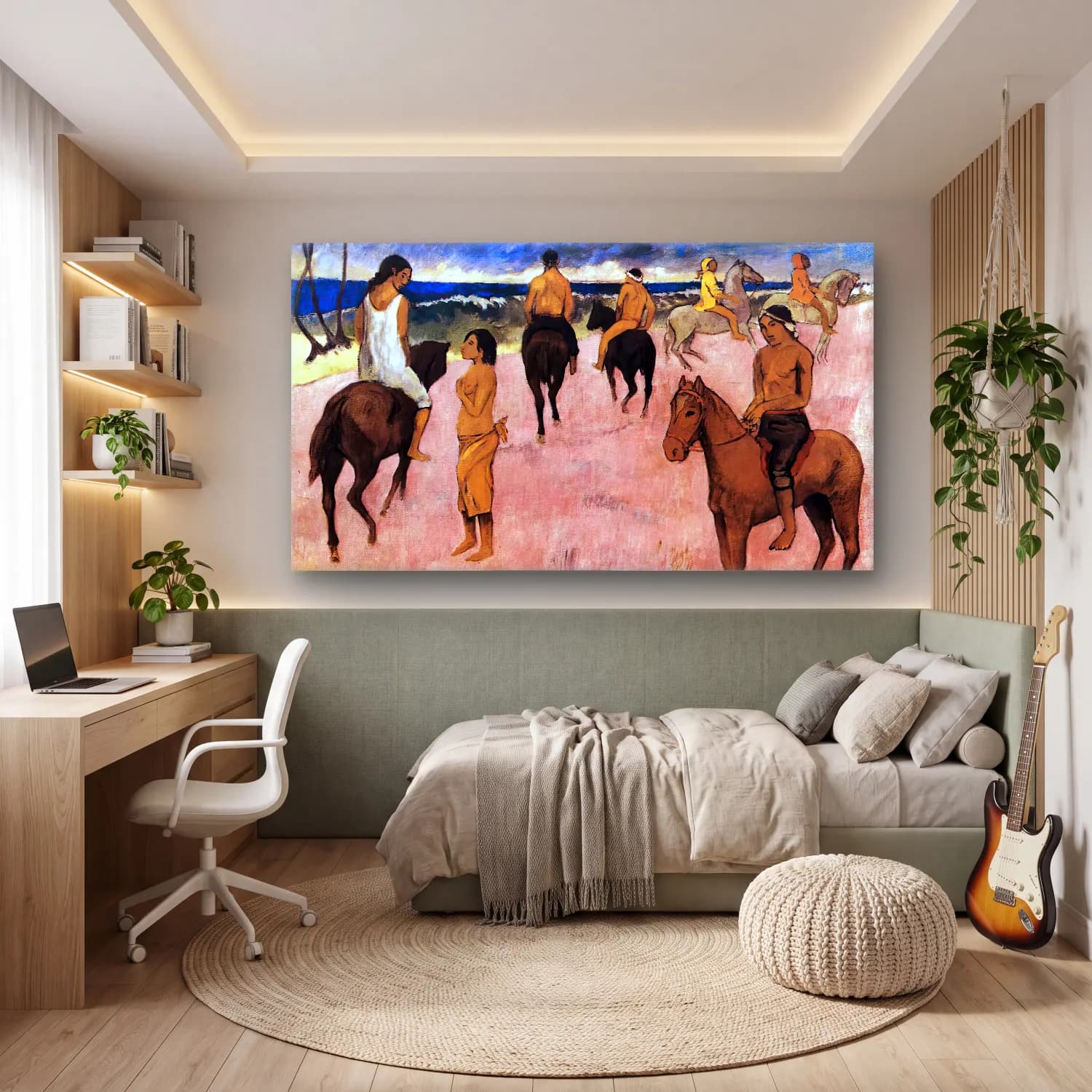 Paul Gauguin – Riders on the Beach cam tablo — genç odasında