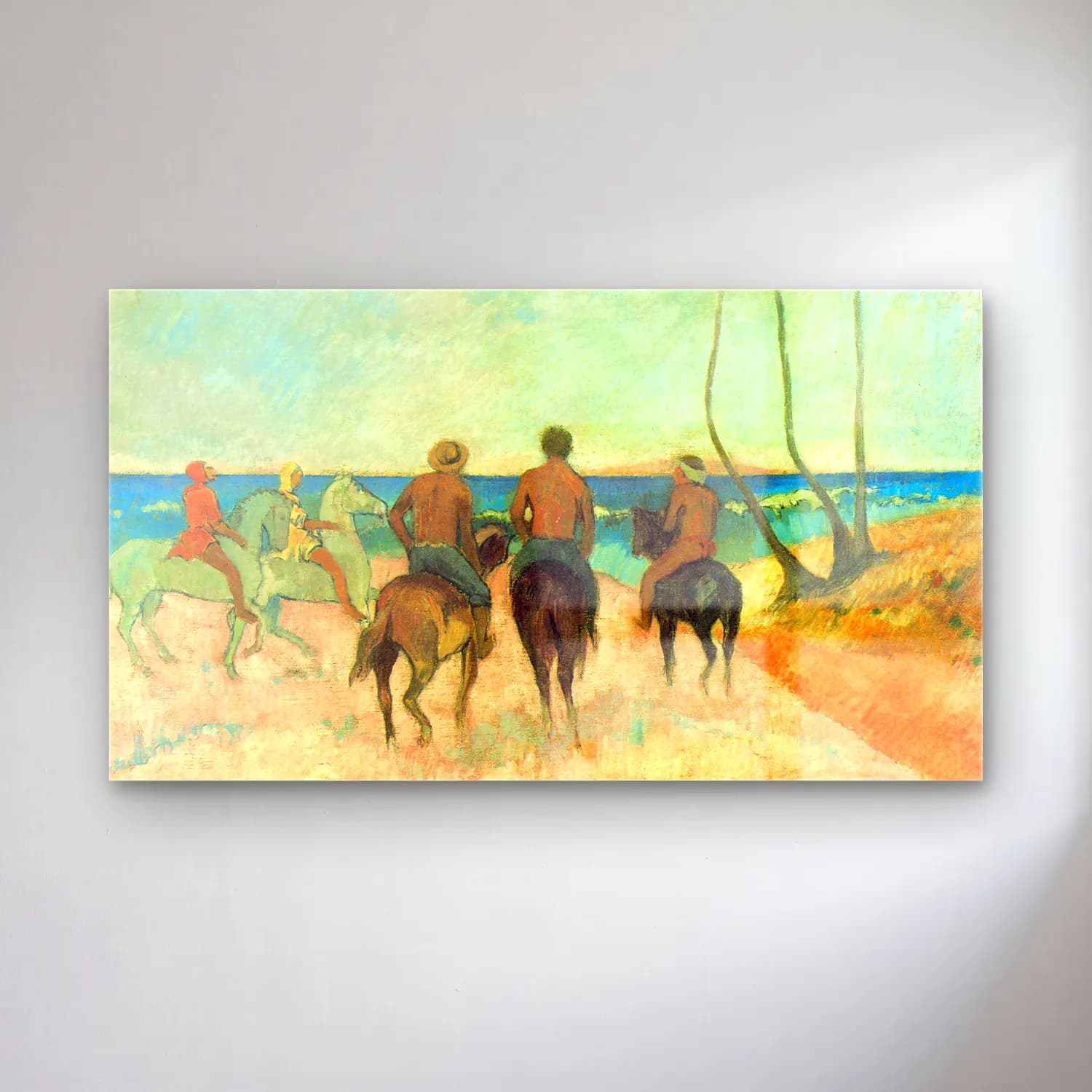 Paul Gauguin – Riding on the Beach #2 cam tablo — Paul Gauguin – Riding on the Beach #2 — empresyonist sahilde i̇nsanlar