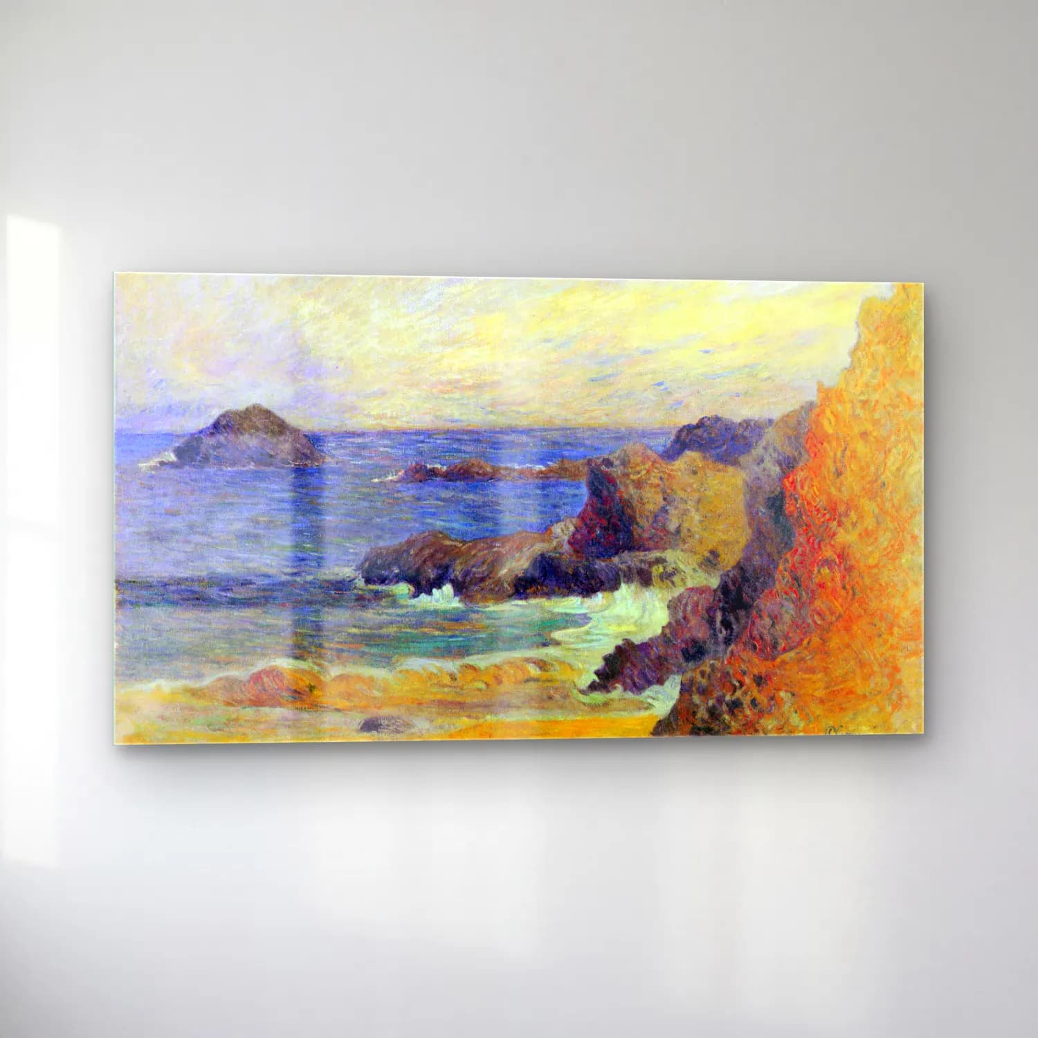 Paul Gauguin – Rocky Coast cam tablo — sol açıdan görünüm