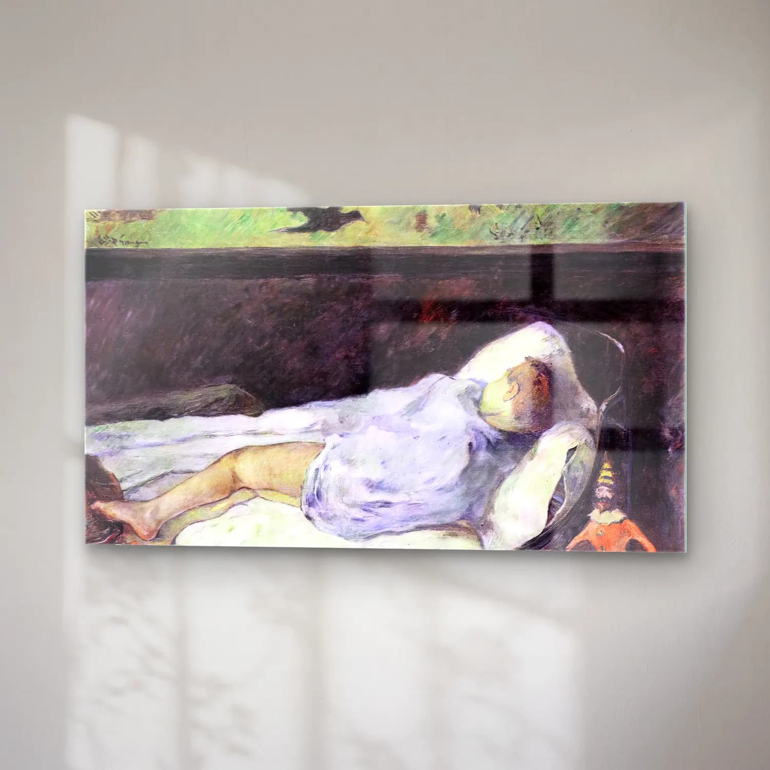 Paul Gauguin – Sleeping Boy (Émile Gauguin) cam tablo — sağ açıdan görünüm