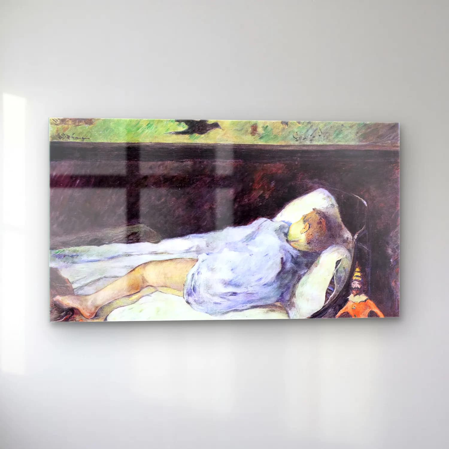 Paul Gauguin – Sleeping Boy (Émile Gauguin) cam tablo — sol açıdan görünüm