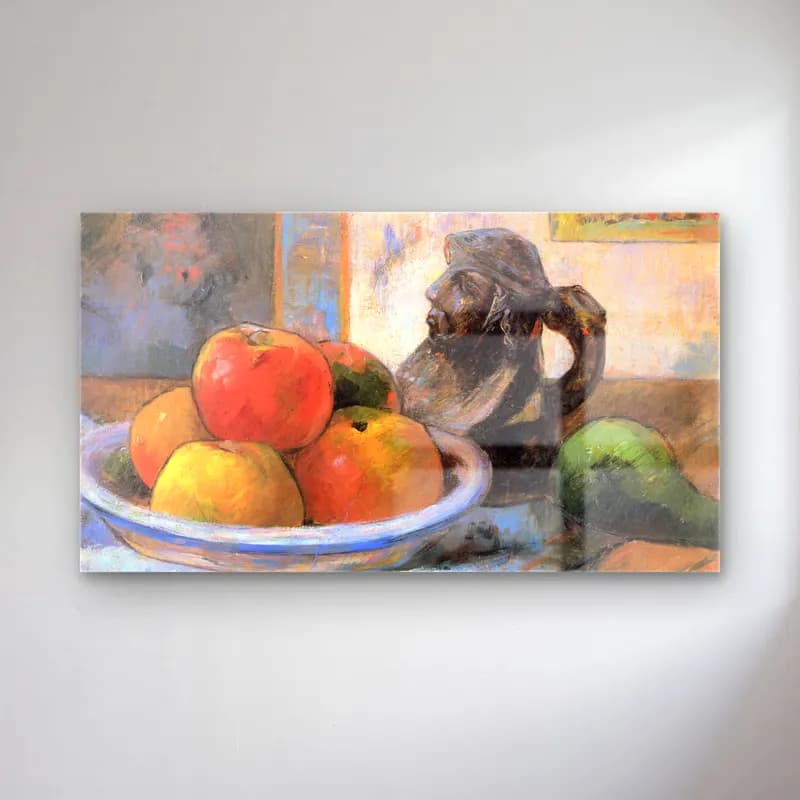 Paul Gauguin – Still Life with Apples, Pears and Krag cam tablo — Paul Gauguin – Still Life with Apples, Pears and Krag — empresyonist meyveli natürmort