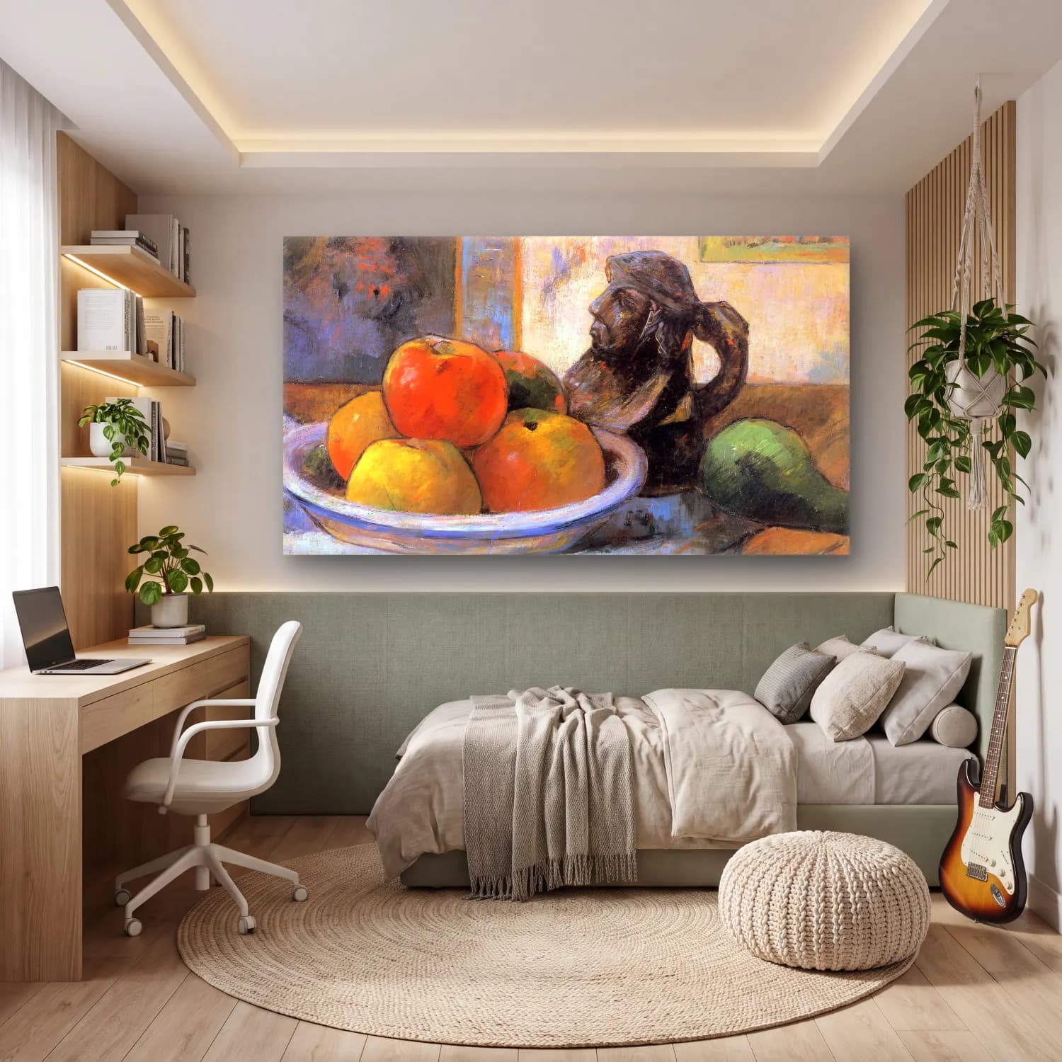 Paul Gauguin – Still Life with Apples, Pears and Krag cam tablo — genç odasında