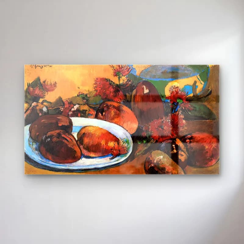 Paul Gauguin – Still-Life with Mangoes cam tablo — Paul Gauguin – Still-Life with Mangoes — empresyonist meyveli natürmort