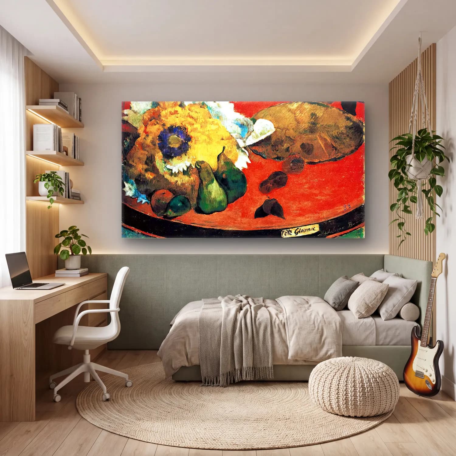 Paul Gauguin – Still-Life, Fête Gloanec cam tablo — genç odasında