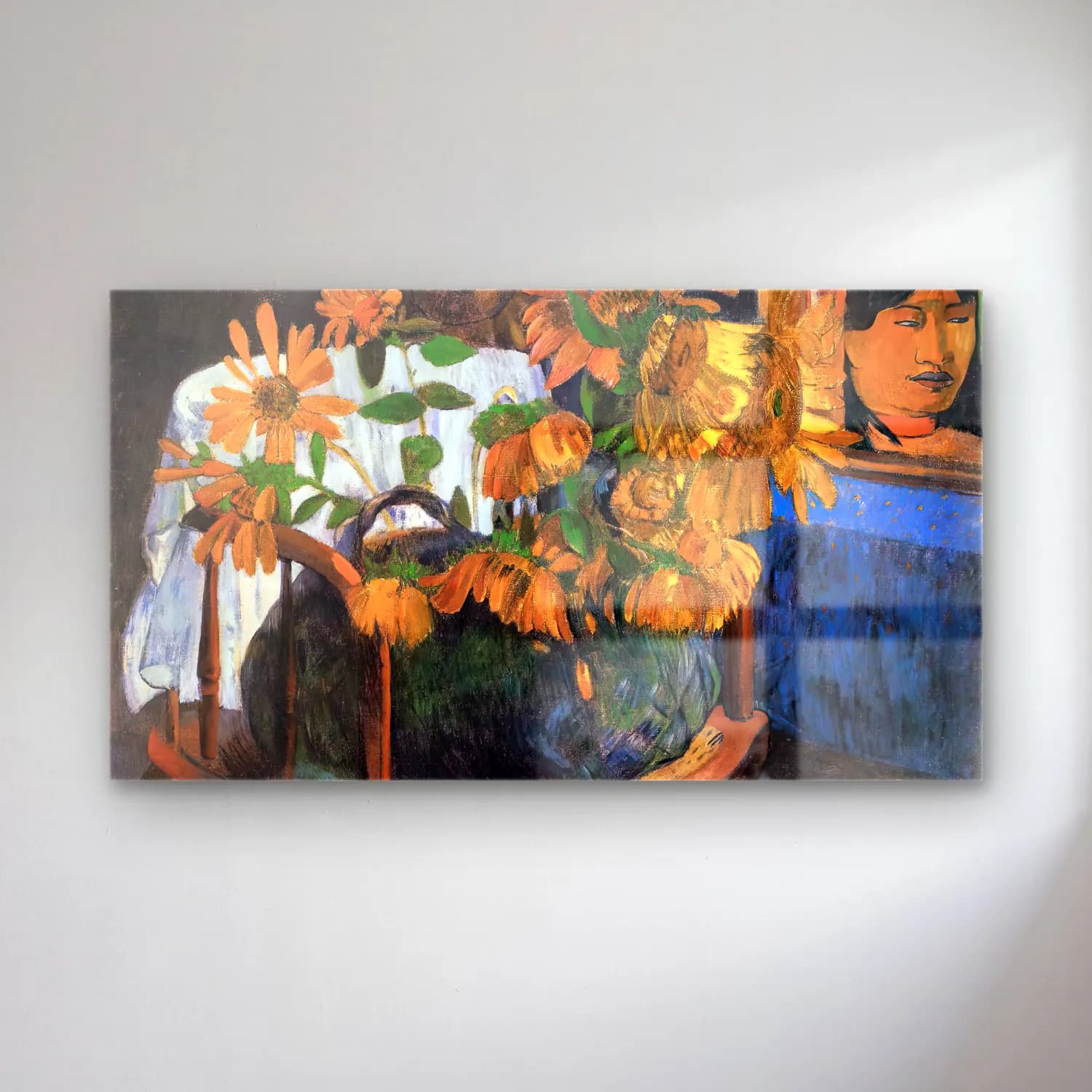 Paul Gauguin – Sunflowers in a Chair cam tablo — Paul Gauguin – Sunflowers in a Chair — empresyonist ayçiçekleri