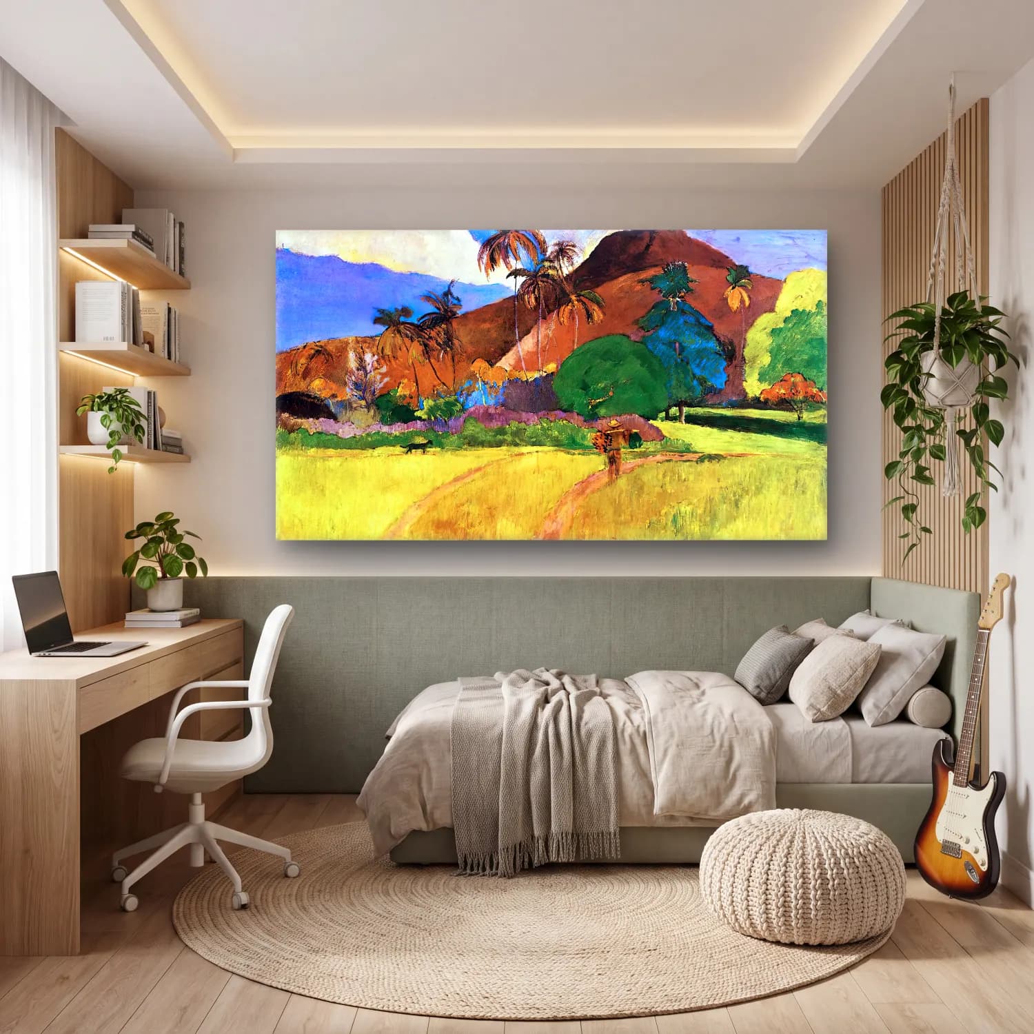 Paul Gauguin – Tahitian Landscape cam tablo — genç odasında