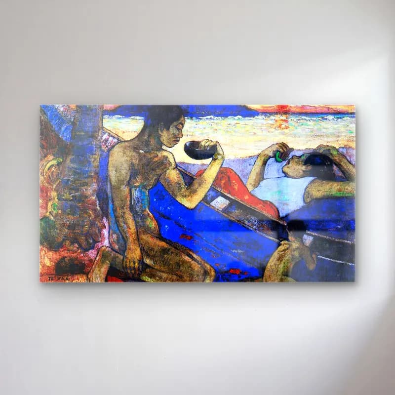 Paul Gauguin – Te Vaa (The Canoe) cam tablo — Paul Gauguin – Te Vaa (The Canoe) — empresyonist mitolojik sahne