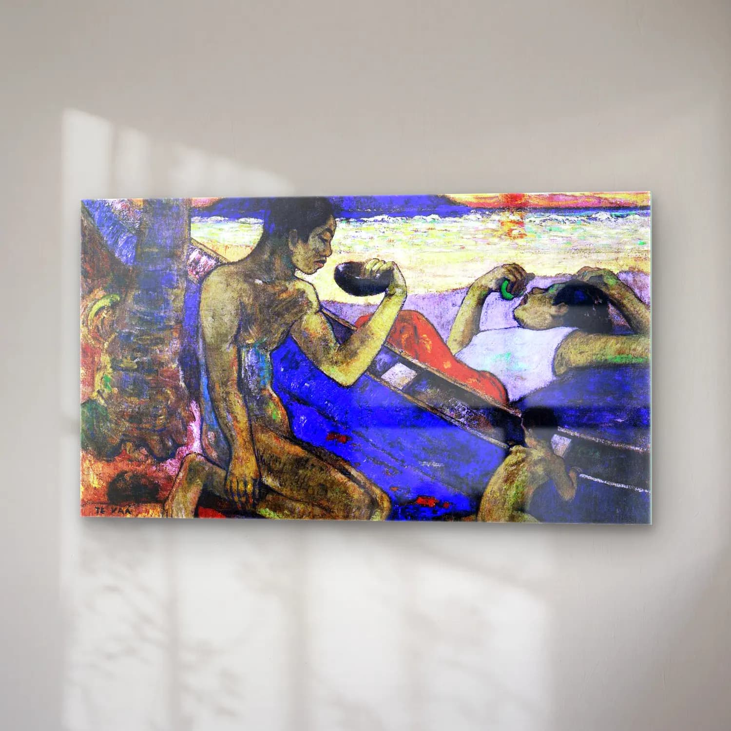 Paul Gauguin – Te Vaa (The Canoe) cam tablo — sağ açıdan görünüm