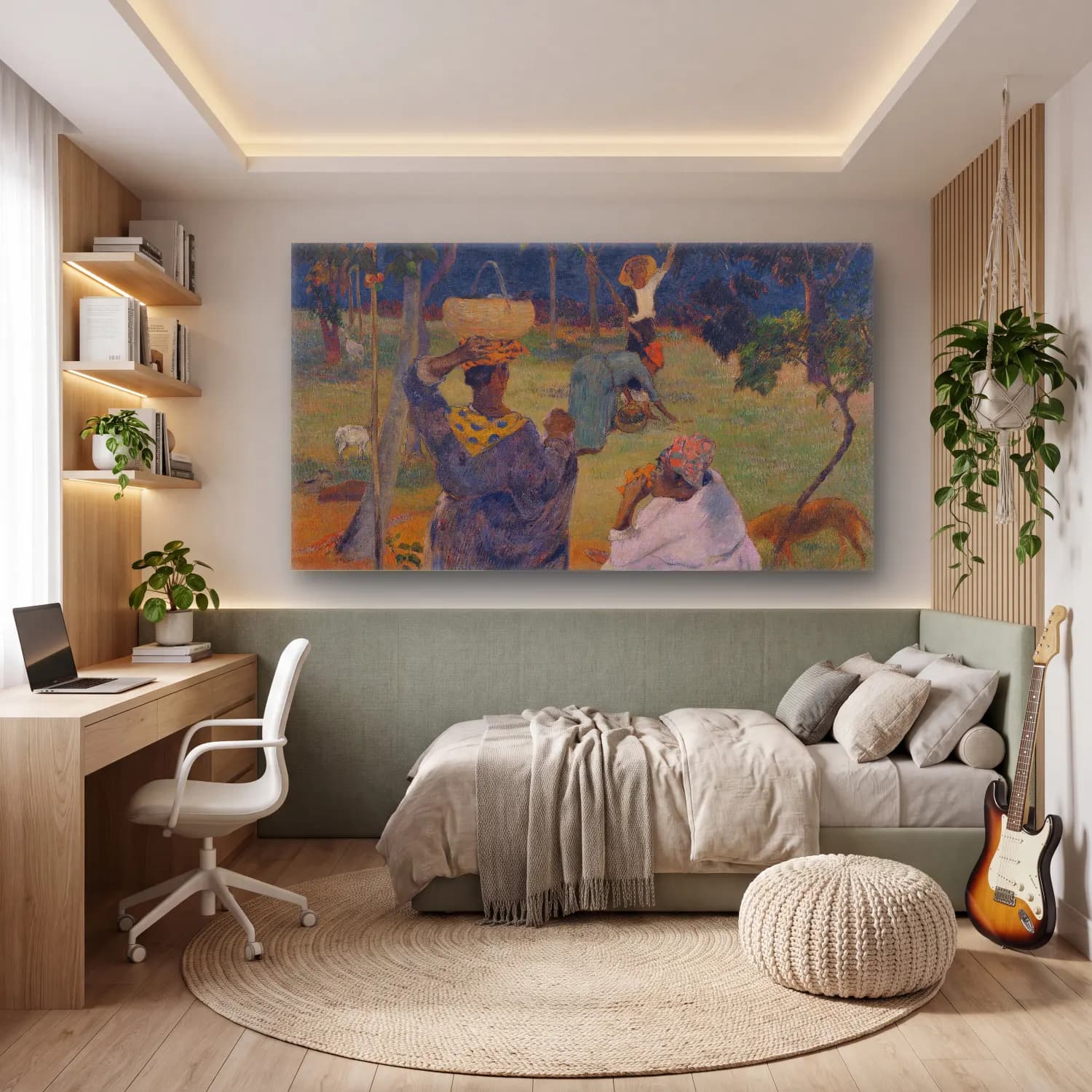 Paul Gauguin – The Mango Trees, Martinique cam tablo — genç odasında