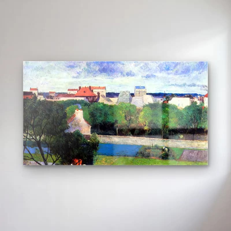 Paul Gauguin – The Market Gardens at Vaugirard cam tablo — Paul Gauguin – The Market Gardens at Vaugirard — empresyonist paris ve eyfel kulesi