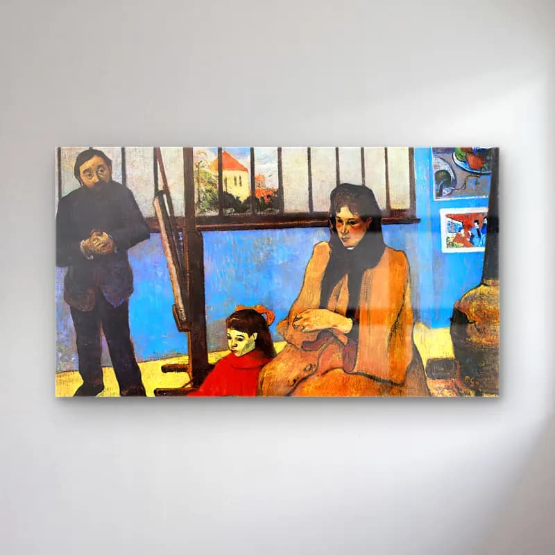 Paul Gauguin – The Schuffenecker Family cam tablo — Paul Gauguin – The Schuffenecker Family — empresyonist anne ve çocuk
