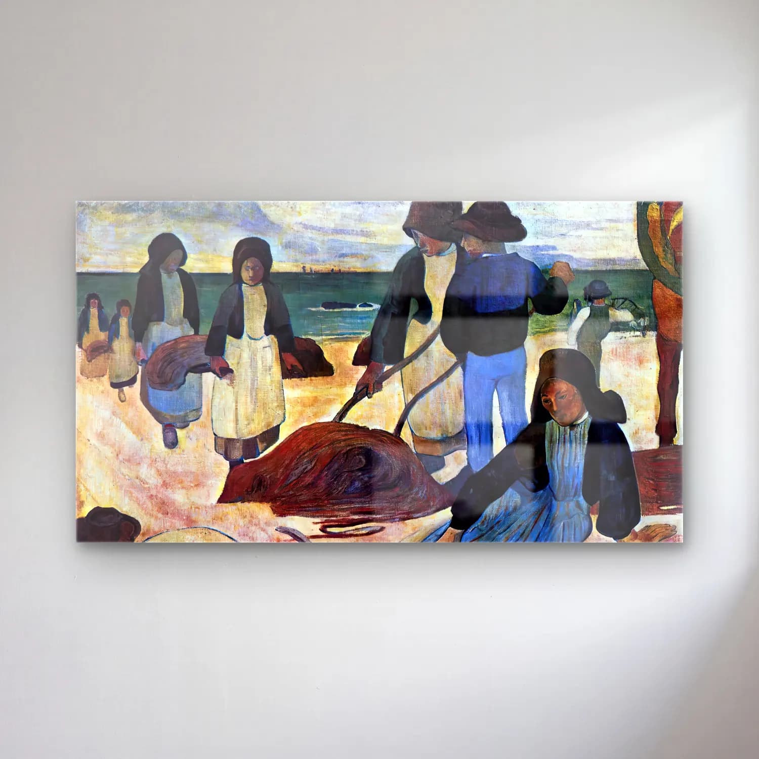 Paul Gauguin – The Seaweed Harvesters cam tablo — Paul Gauguin – The Seaweed Harvesters — empresyonist sahilde i̇nsanlar