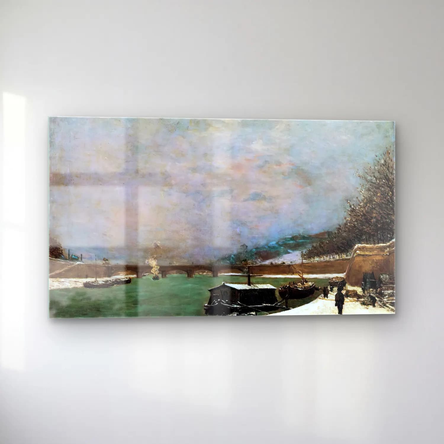 Paul Gauguin – The Seine at the Pont d Iéna, Snowy Weather cam tablo — sol açıdan görünüm