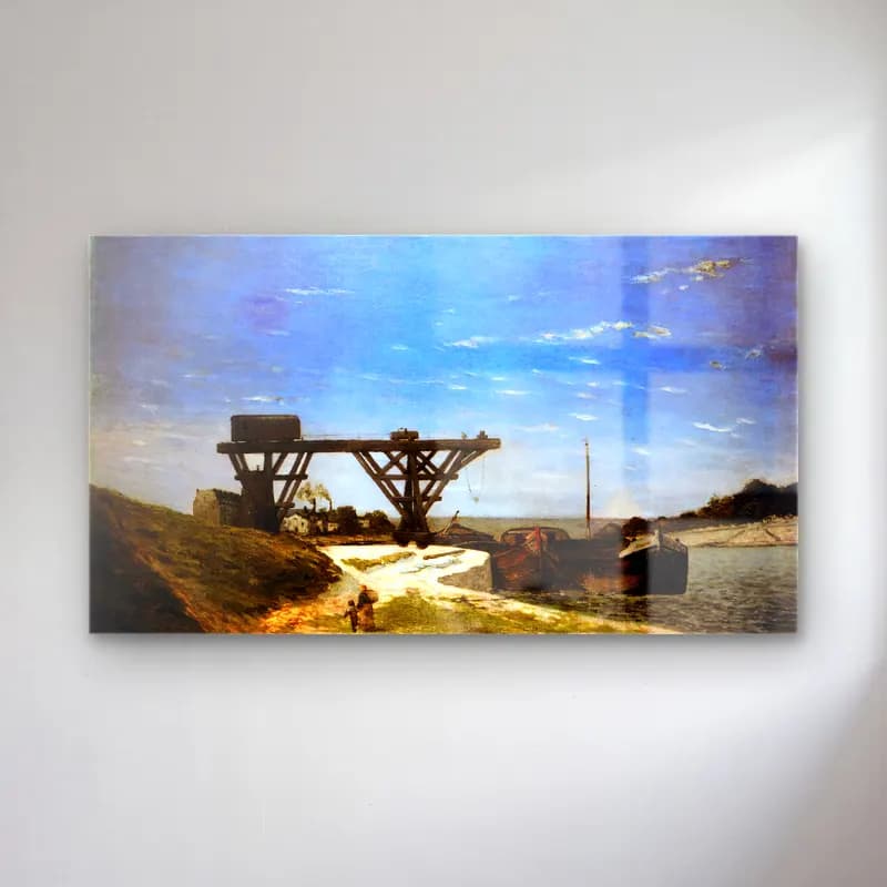 Paul Gauguin – The Seine in Paris between the Pont d Iéna and Pont de… cam tablo — Paul Gauguin – The Seine in Paris between the Pont d Iéna and Pont de… — empresyonist köprü