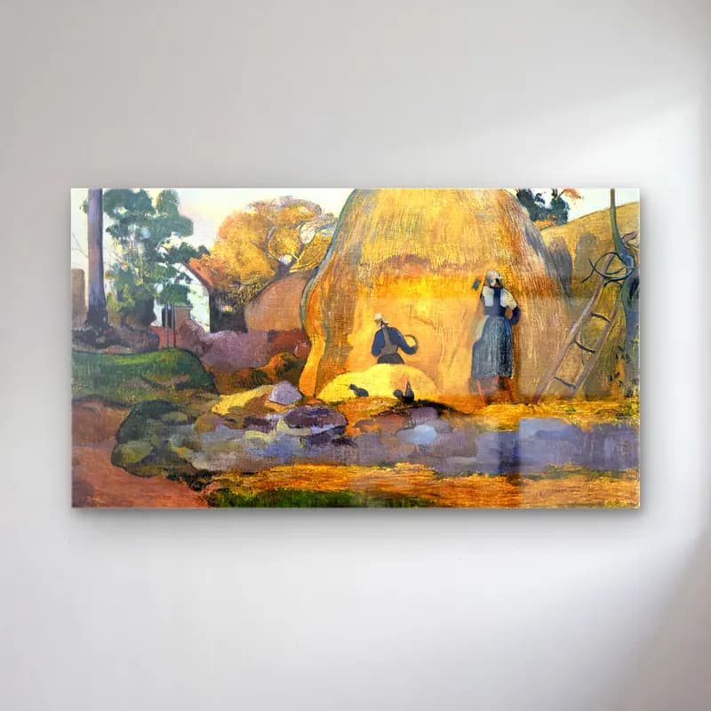 Paul Gauguin – The Yellow Haystacks (The Blond Harvest) cam tablo — Paul Gauguin – The Yellow Haystacks (The Blond Harvest) — empresyonist buğday tarlası