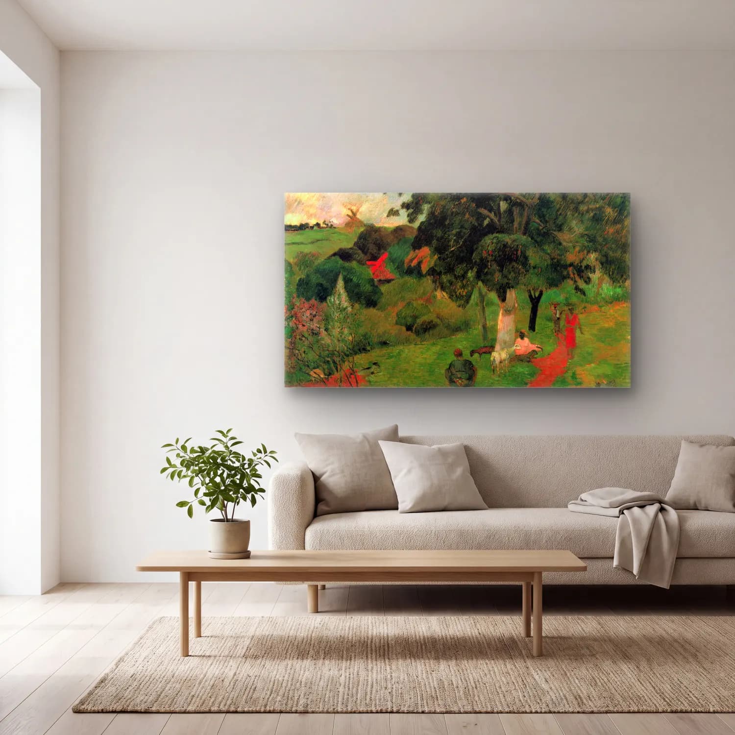 Paul Gauguin – To and Fro cam tablo — açık renk salonda
