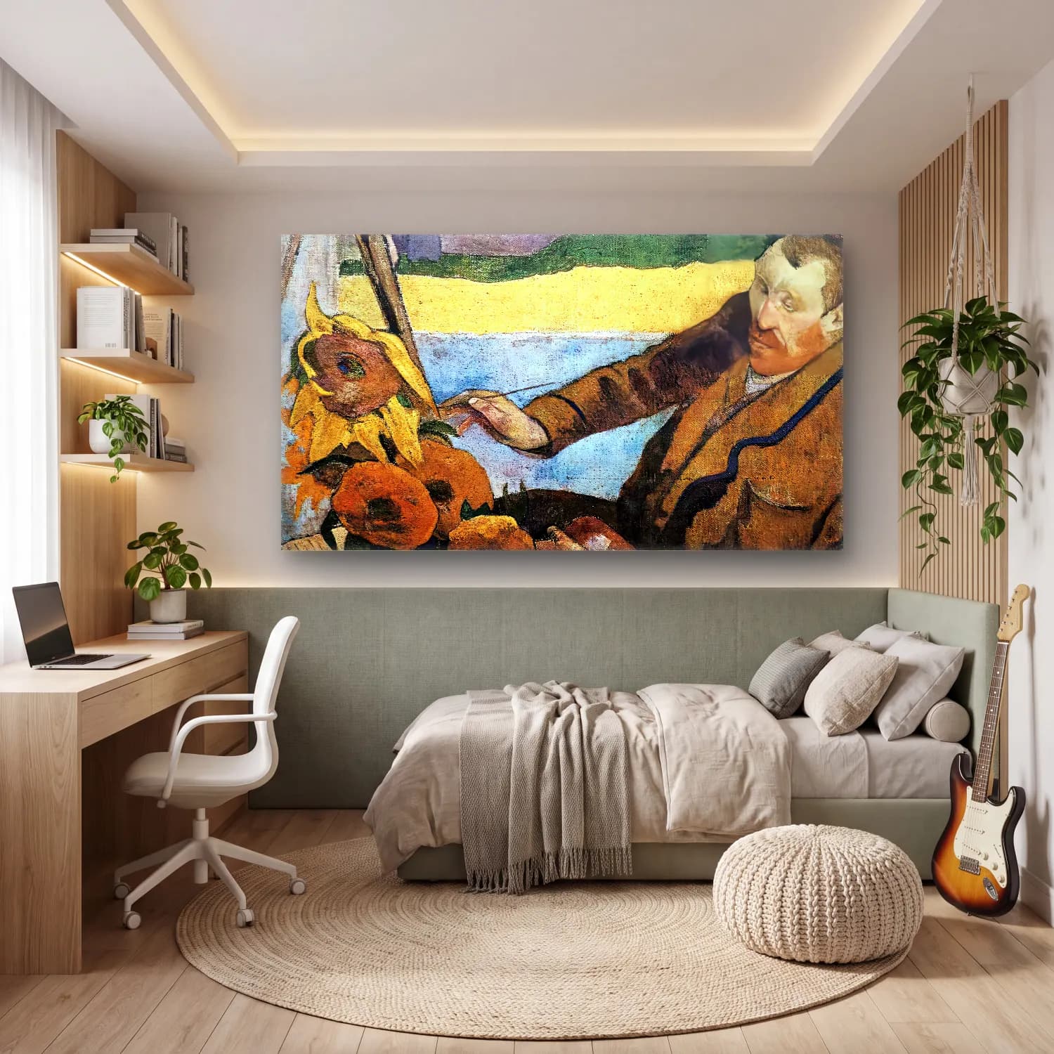 Paul Gauguin – Van Gogh Painting Sunflowers cam tablo — genç odasında