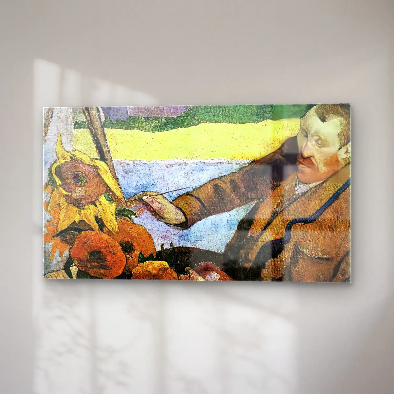 Paul Gauguin – Van Gogh Painting Sunflowers cam tablo — sağ açıdan görünüm